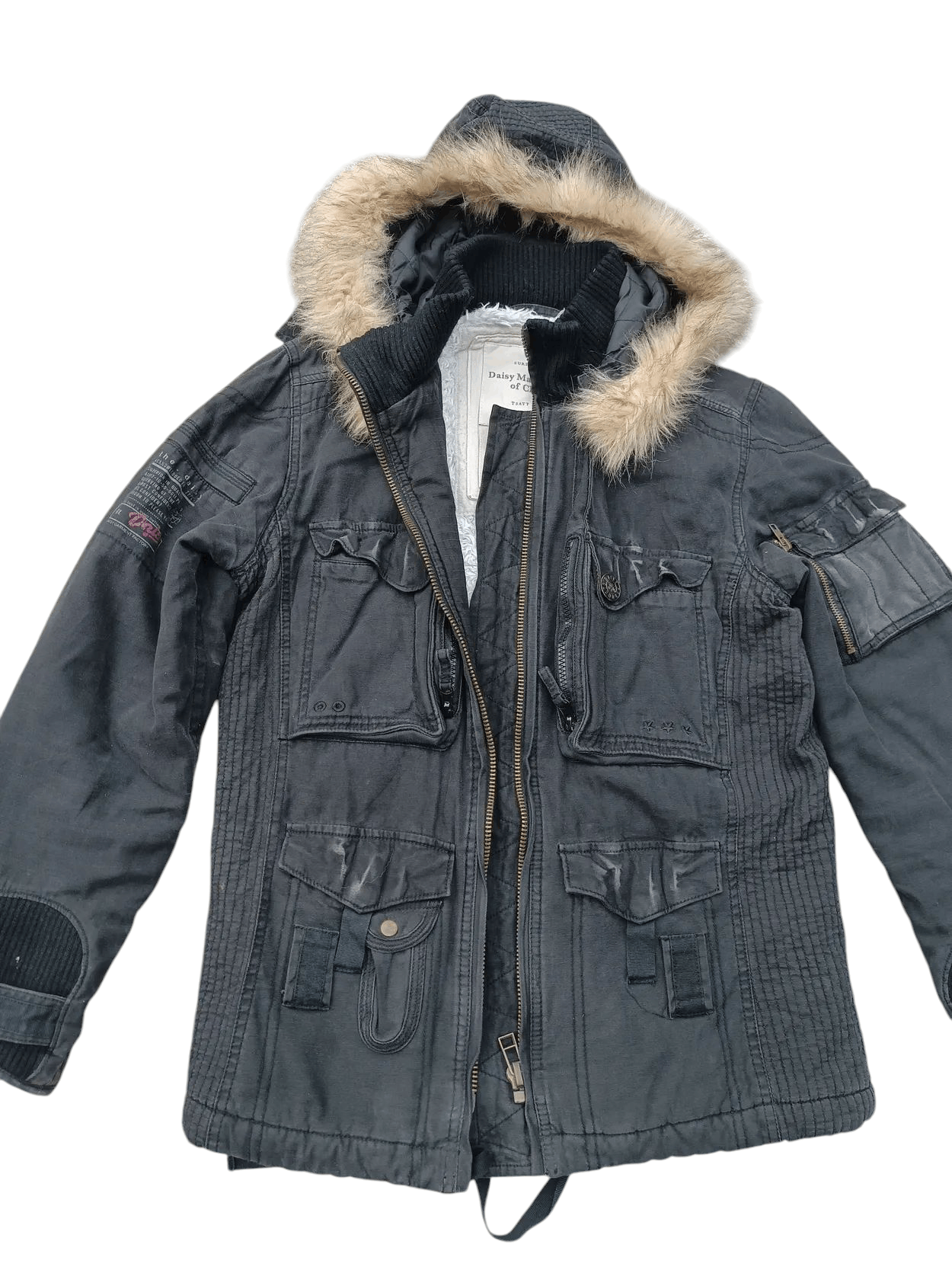 Vintage DAISY FUR HOODIE IFSIXWASNINE LGB STYLED JACKET FR008 Size L / US 10 / IT 46 - 2 Thumbnail