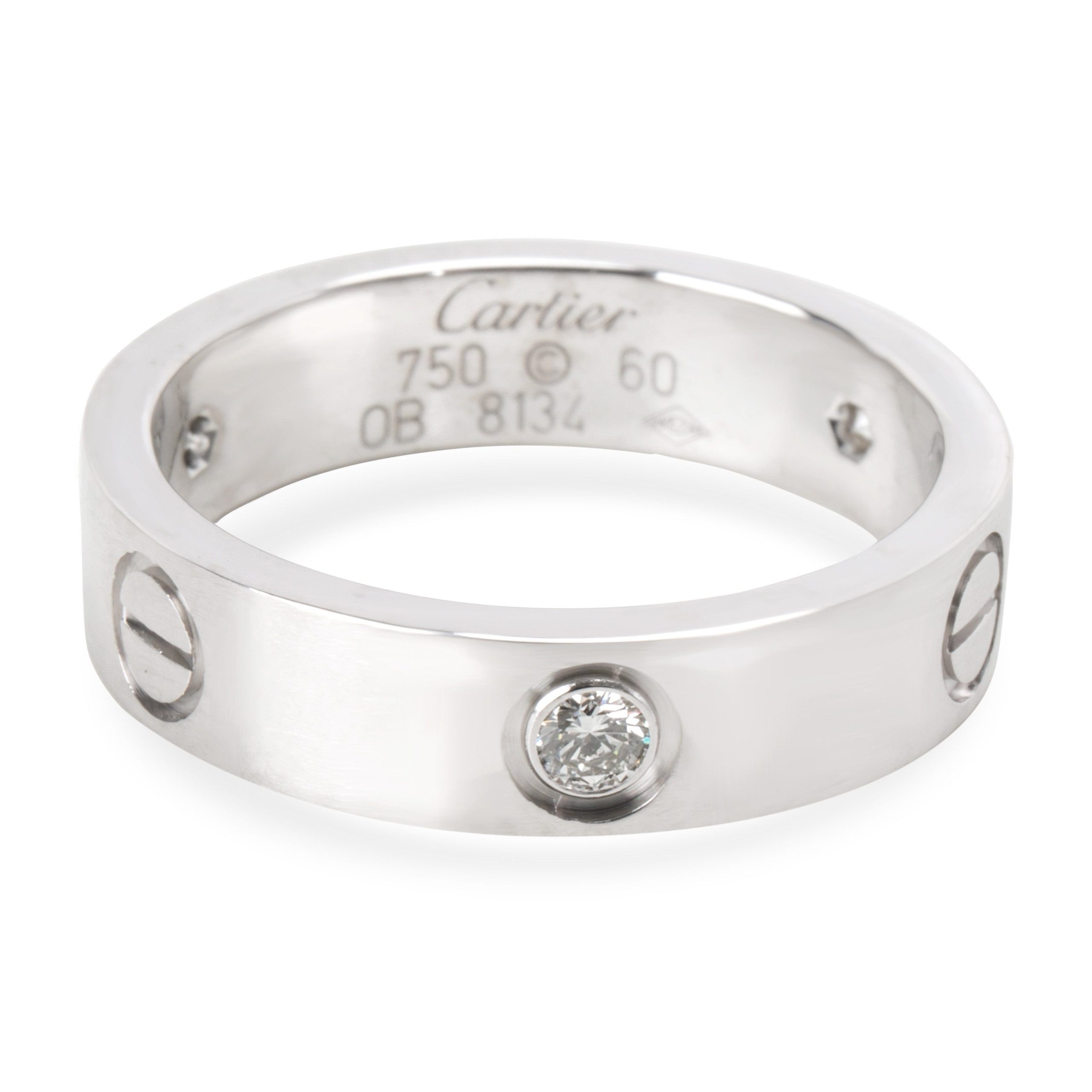Cartier Love Diamond Ring in 18K White Gold (Size 60)