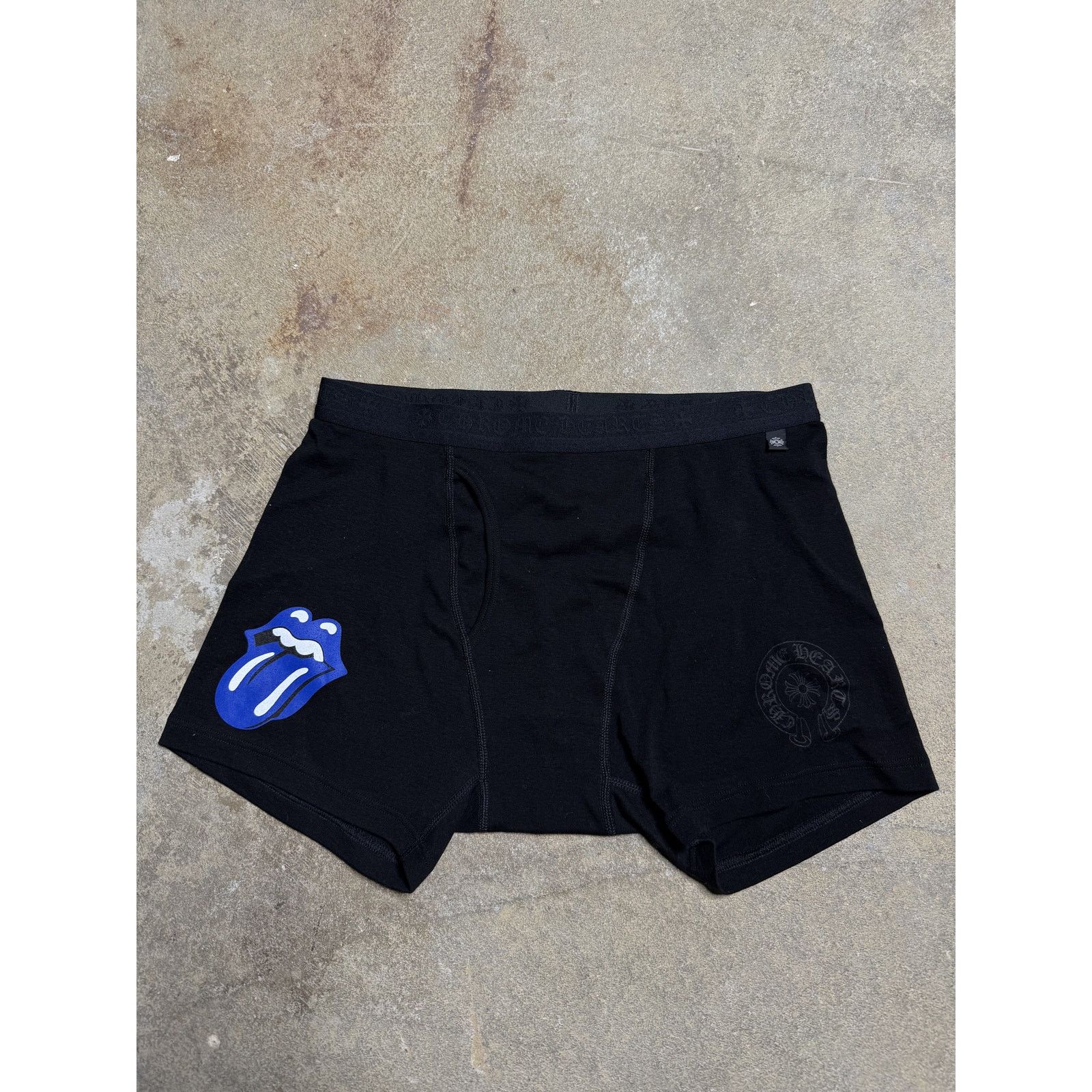 Chrome Hearts Biker Shorts Black Rolling Stones Blue XL New