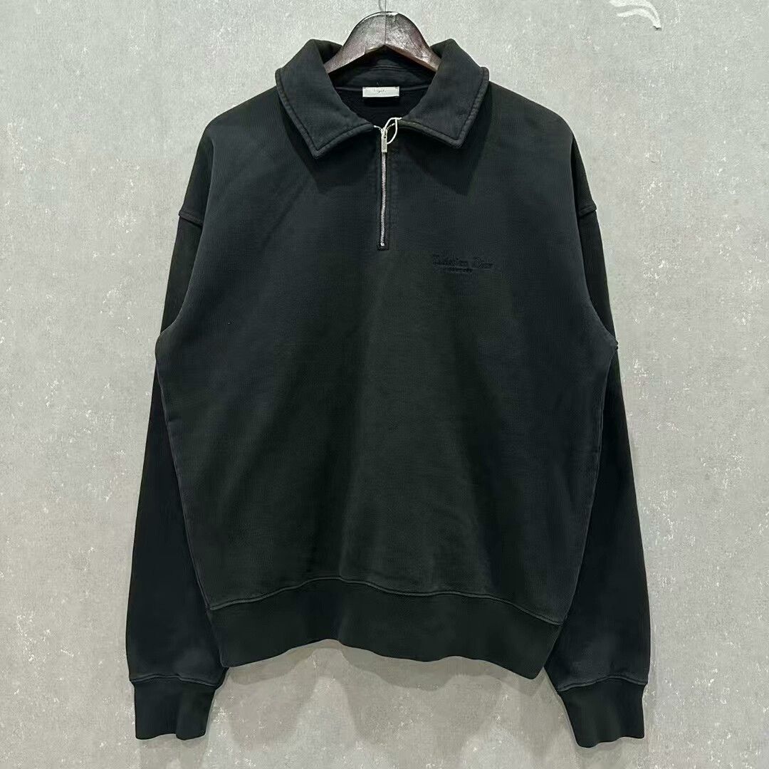 Dior Dior Black Embroidered Logo Half-Zip Hoodie Size US S / EU 44-46 / 1 - 1 Thumbnail