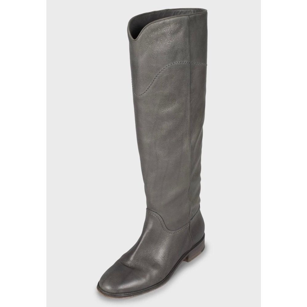 Chanel Chanel Grey Iconic Logo Leather Boots - EU 37.5 Size US 6.5 / IT 36.5 - 3 Thumbnail