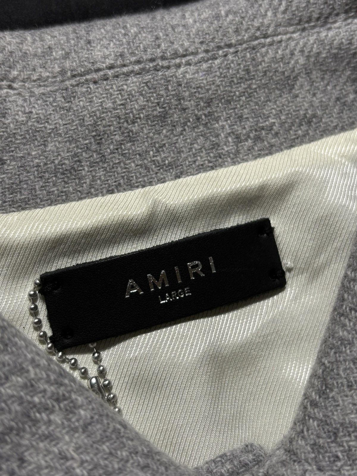 Amiri Amiri Gray/Beige Bones Varsity Jacket - Large Size US L / EU 52-54 / 3 - 5 Thumbnail