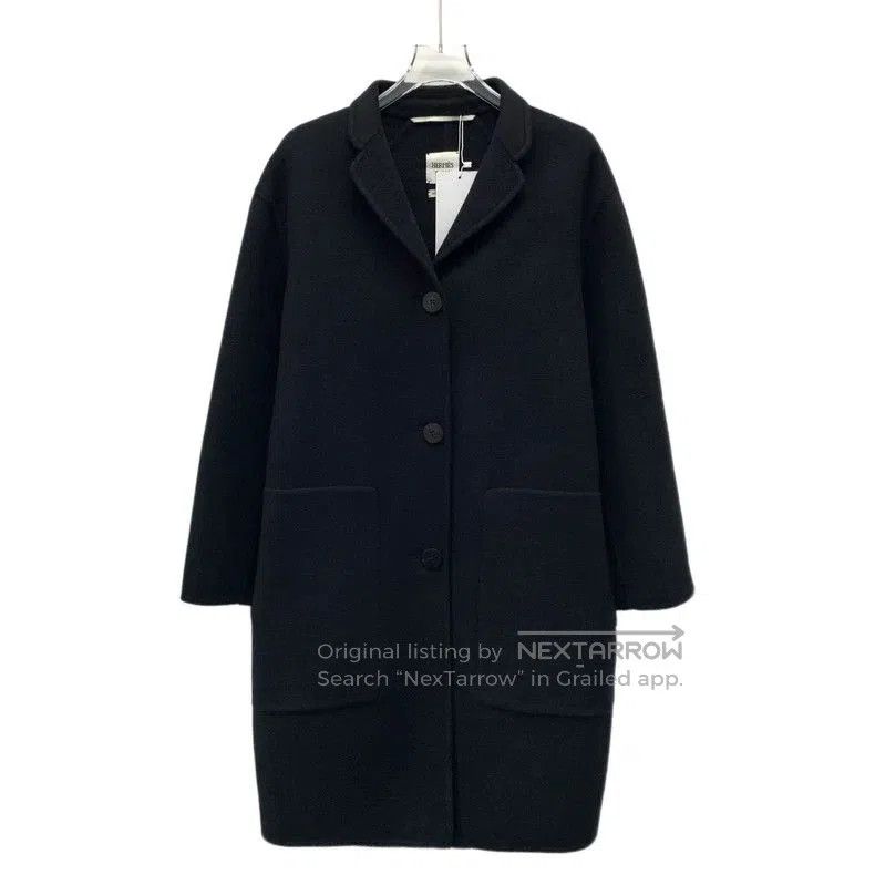 Hermes Hermes Black Cashmere Lapel Coat XS. Size US XS / EU 42 / 0 - 1 Thumbnail