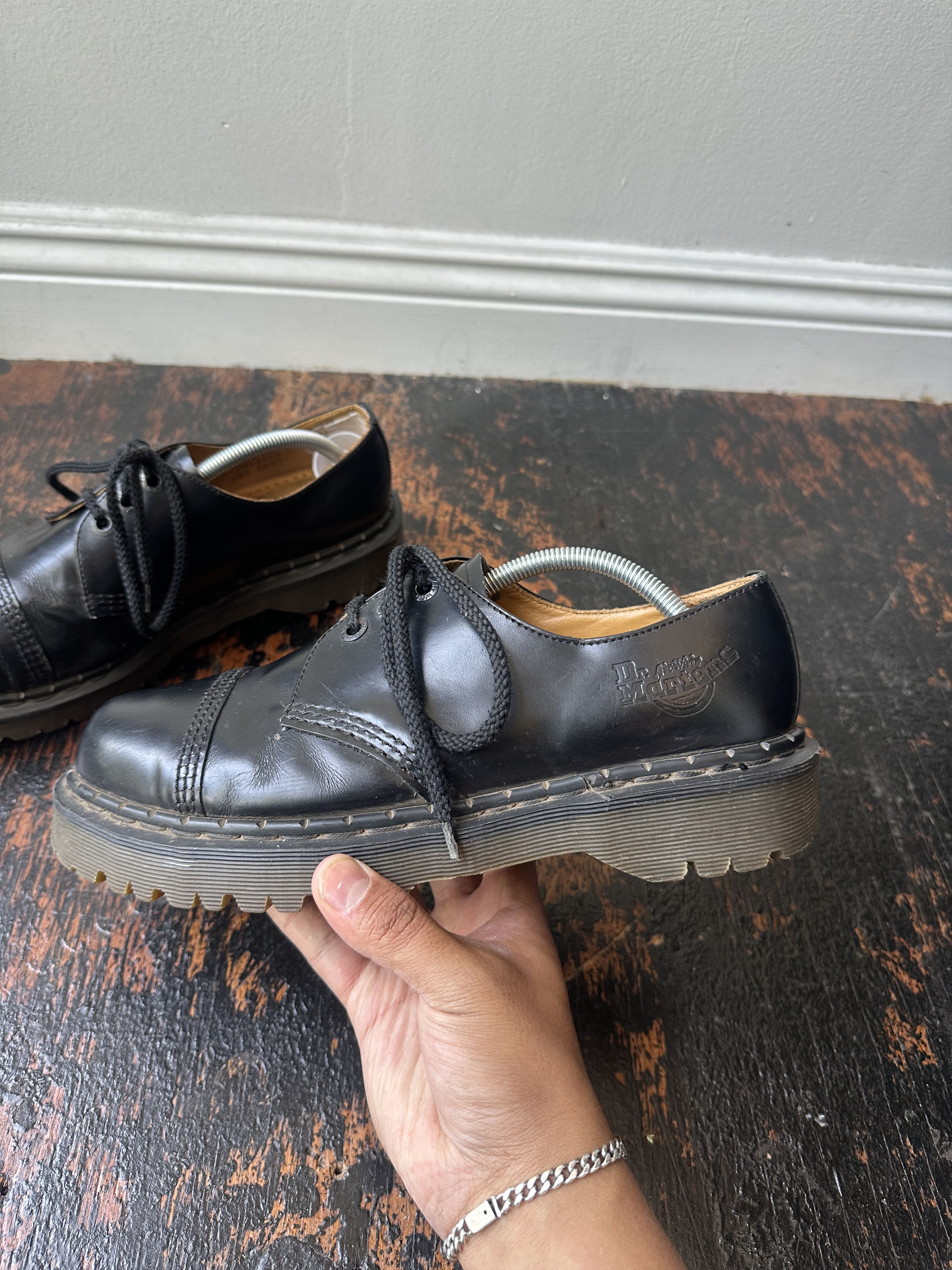 Dr. Martens 1980s 1461 VINTAGE MADE ENGLAND DR Martens AW4 8266 Cap Toes Size US 10 / EU 43 - 3 Thumbnail