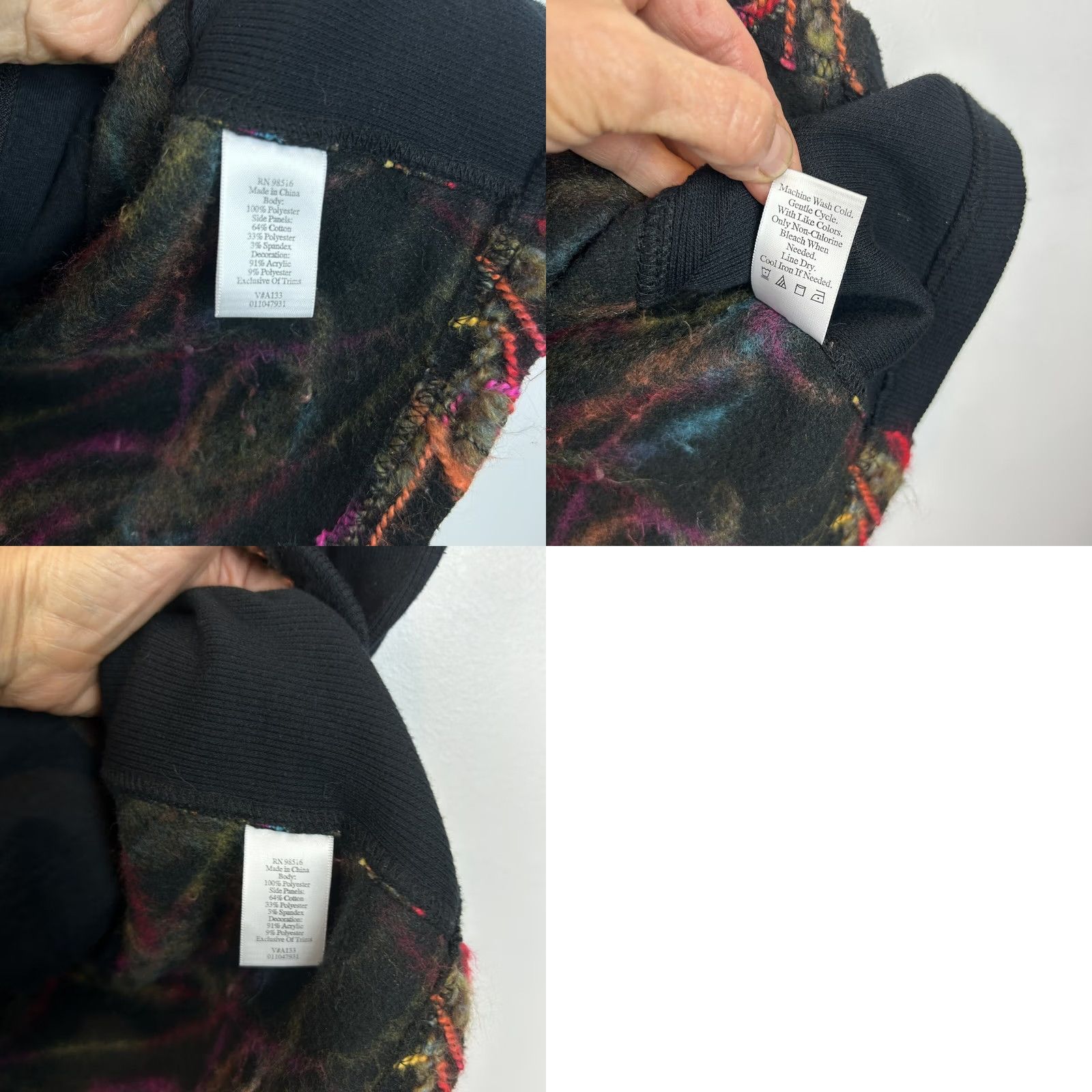 Coldwater Creek Art to Wear Vest Womens L Black Zip Textured Yarn Old Money Artsy Size L / US 10 / IT 46 - 8 Thumbnail