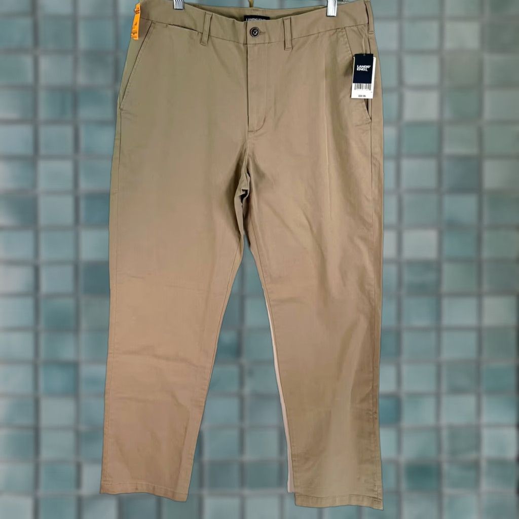 Lands' End Vintage Lands' End Men's Chino Pants Flat Front Khaki Business Casual Regular Fit Size 34 Inseam 34 Size US 34 / EU 50 - 1 Thumbnail