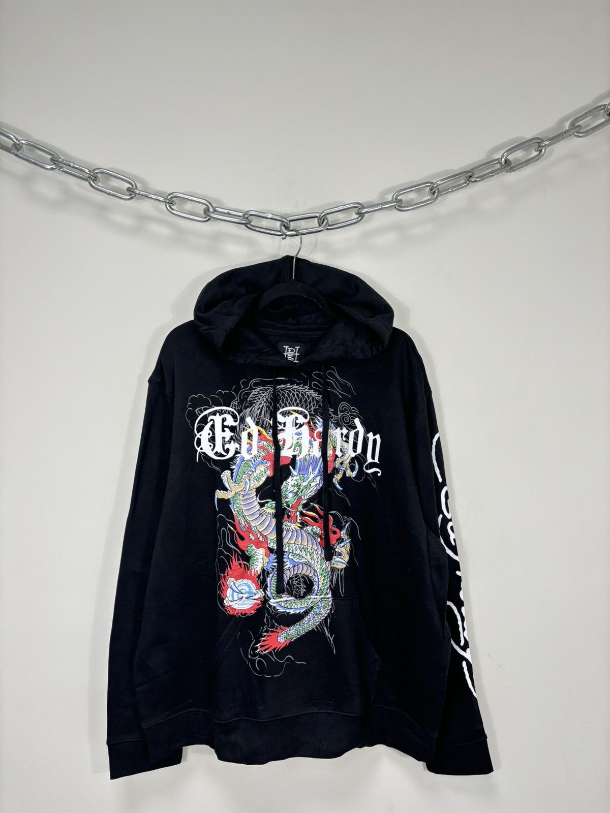 Ed Hardy Ed Hardy Chinese Dragon Tattoo Logo NEW Black Hype Hoodie Size US XL / EU 56 / 4 - 3 Thumbnail