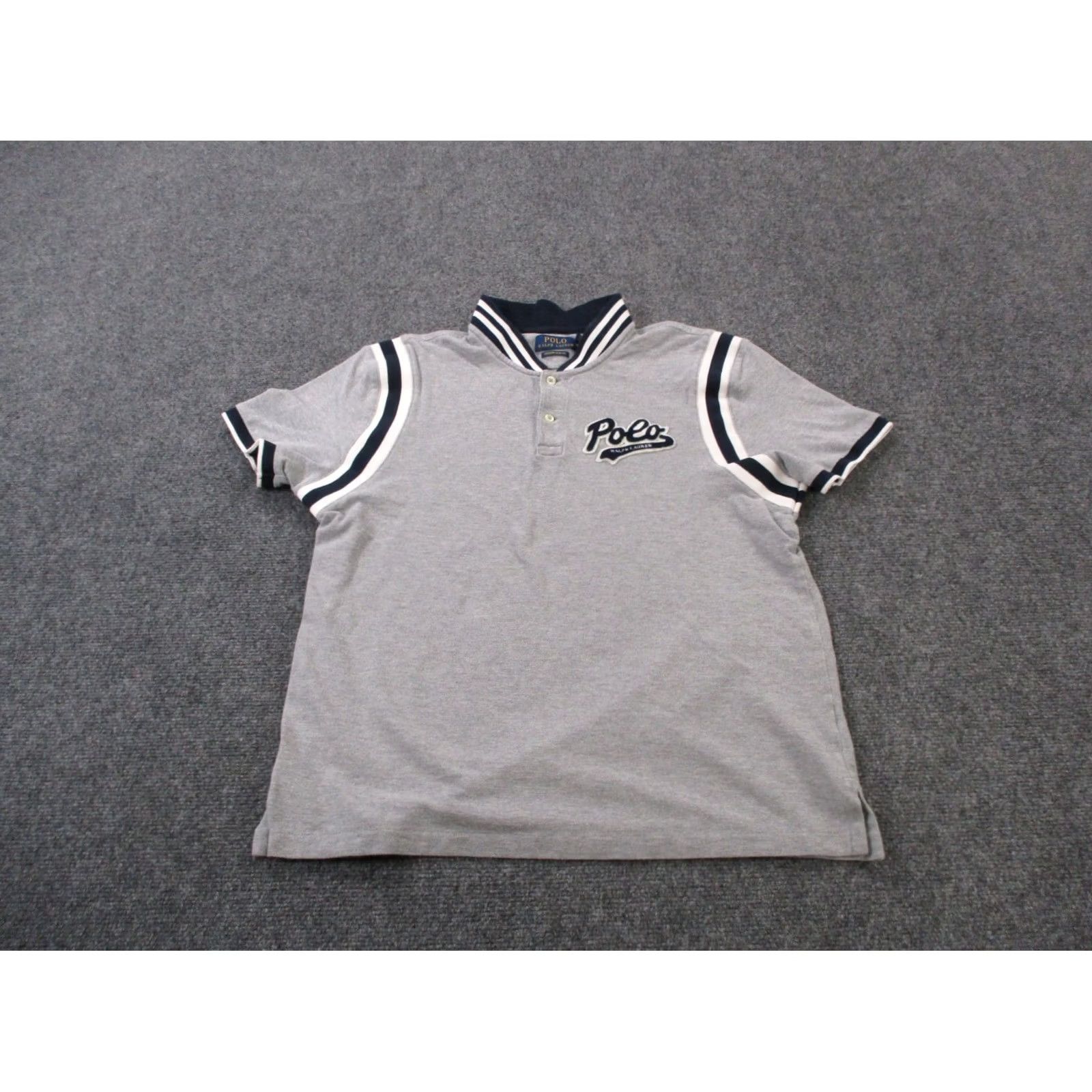 Polo Ralph Lauren Polo Ralph Lauren Shirt Mens M Classic Fit Golf Logo Band Collar Casual Short Sleeve Gray Cotton Knit Polo Size US M / EU 48-50 / 2 - 2 Thumbnail