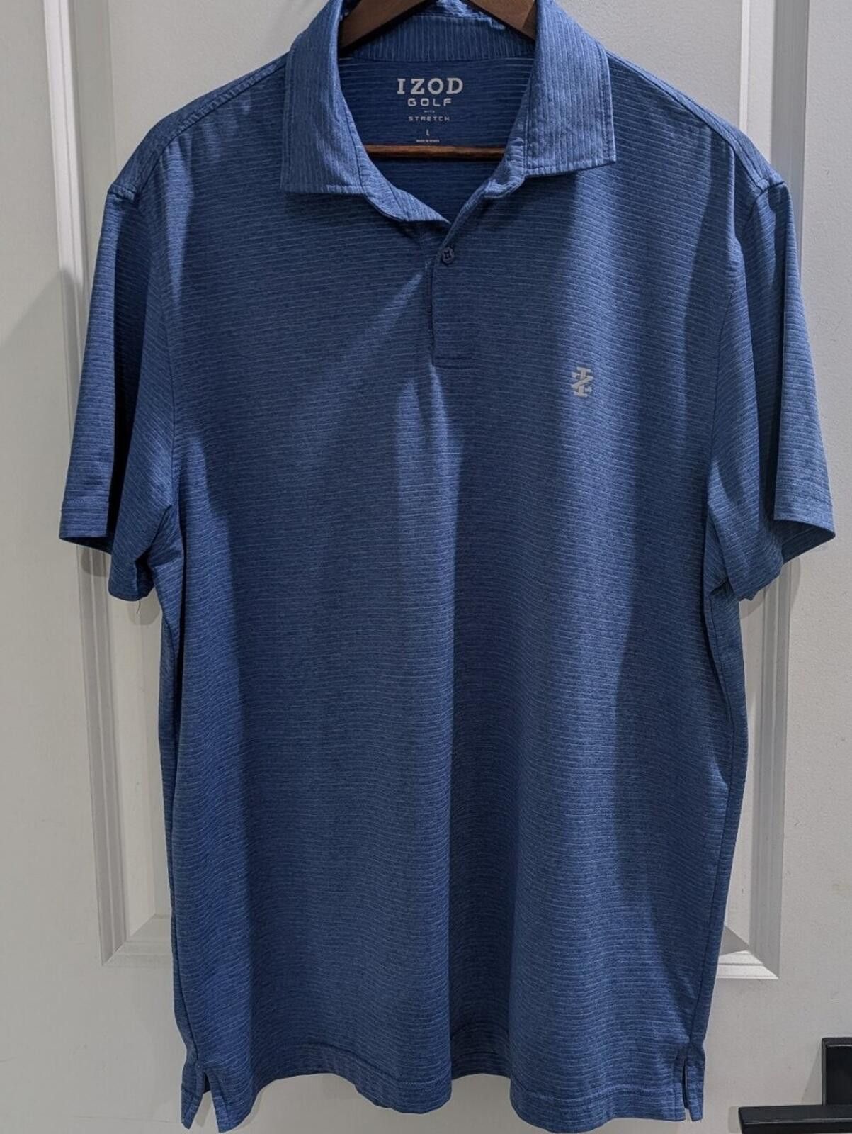 Izod Izod Blue Heathered Short-Sleeve Polo Size US L / EU 52-54 / 3 - 2 Thumbnail