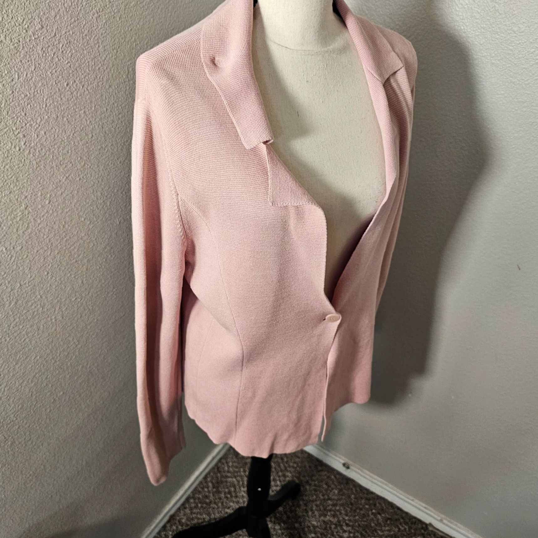 Eileen Fisher VINTAGE Eileen Fisher Pink Silk Blend Cardigan Long Sleeve M Women V-Neck Dusty Pink Cardigan Womens M Silk Blend Size M / US 6-8 / IT 42-44 - 2 Thumbnail