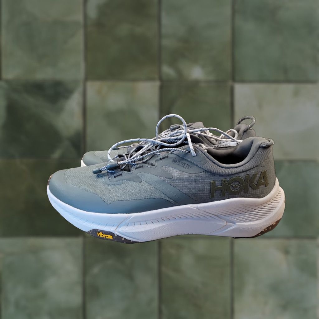 Hoka One One Transport GORE-TEX Sneaker Mens 12.5 D Slate Oak Milk