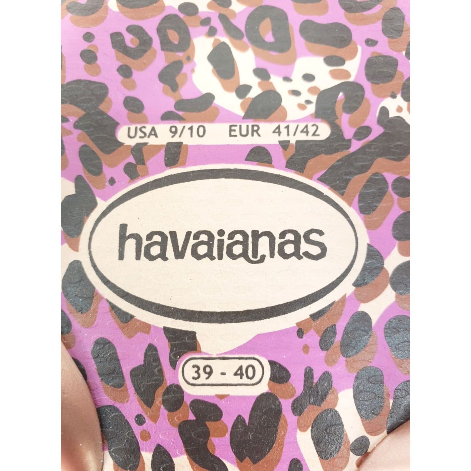 Vintage Havaianas Flip Flop Sandal Thong Rubber Leopard Cheetah Pink Purple Black Size 9 /10 Womens Pre-owned Vintage: No Size US 9 / IT 39 - 8 Thumbnail
