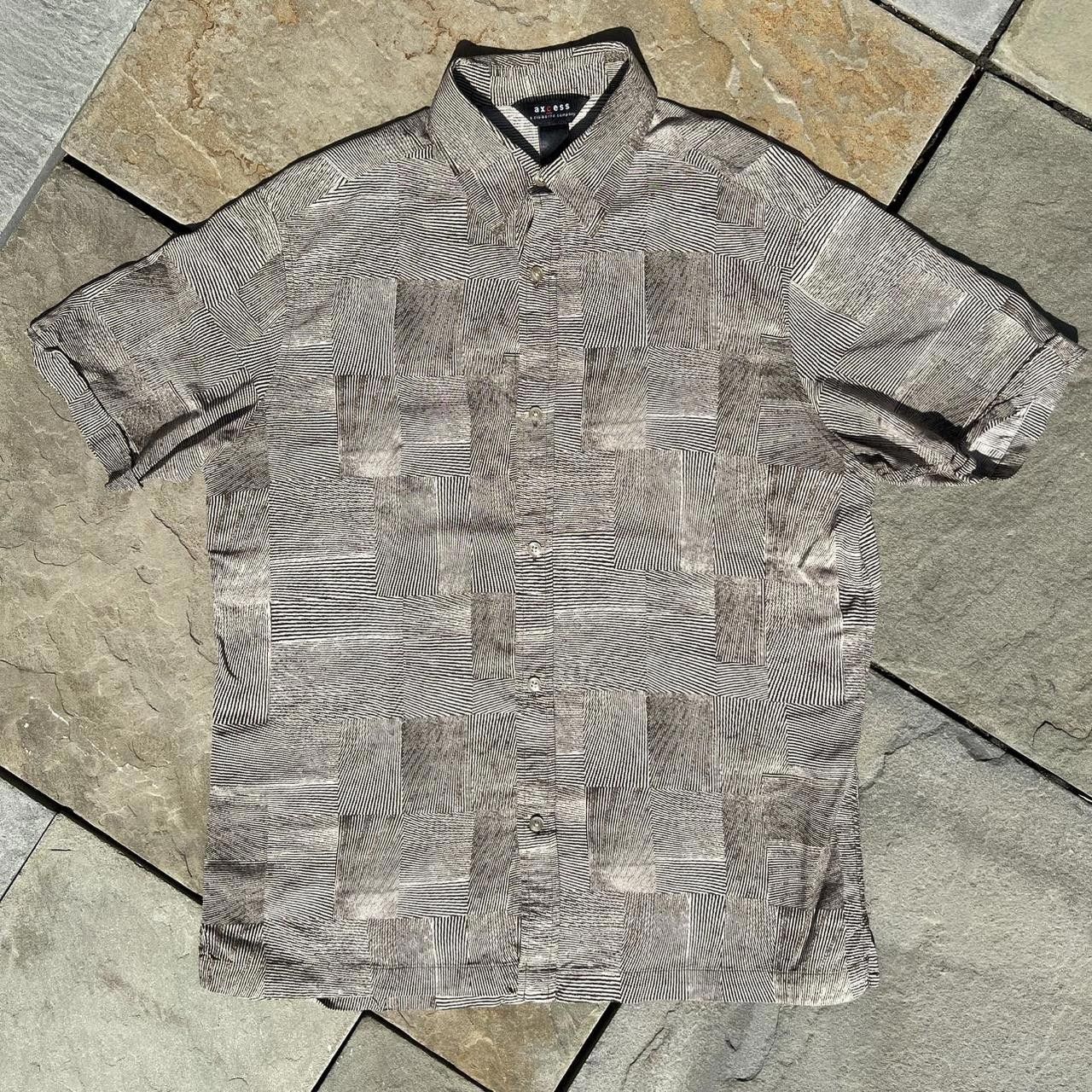 Liz Claiborne Y2K Square Pattern Club Shirt Size US M / EU 48-50 / 2 - 1 Thumbnail