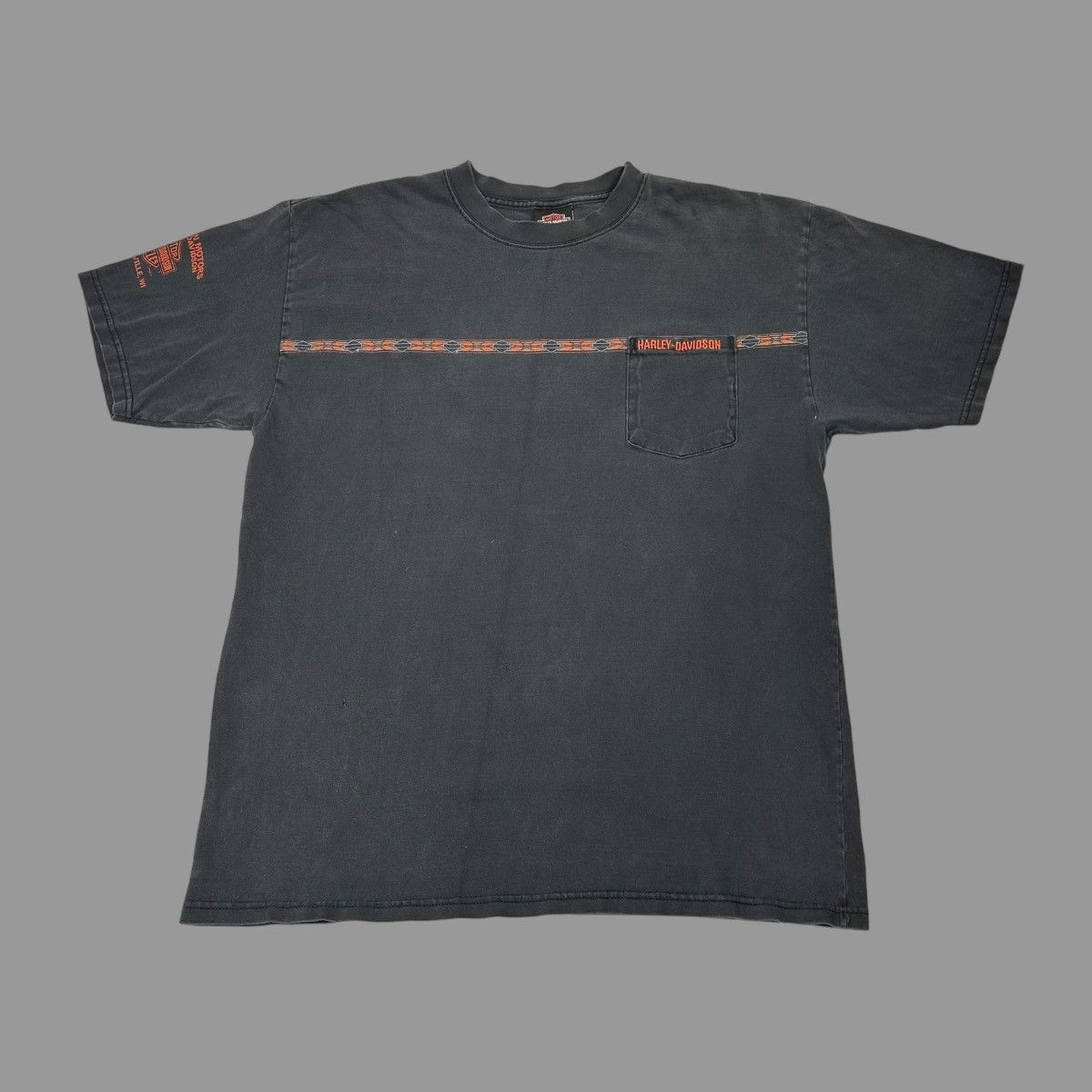 Harley Davidson × Vintage Vintage 1990s Harley Davidson pocket T-shirt Size US XL / EU 56 / 4 - 1 Thumbnail