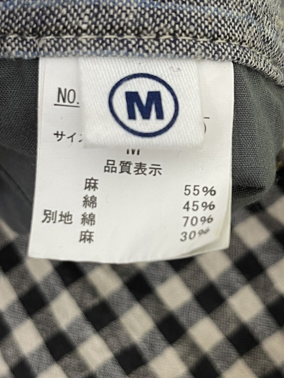 Japanese Brand Linen Check Pant Cube Sugar Straight 7🟦0 Size US 31 - 15 Thumbnail