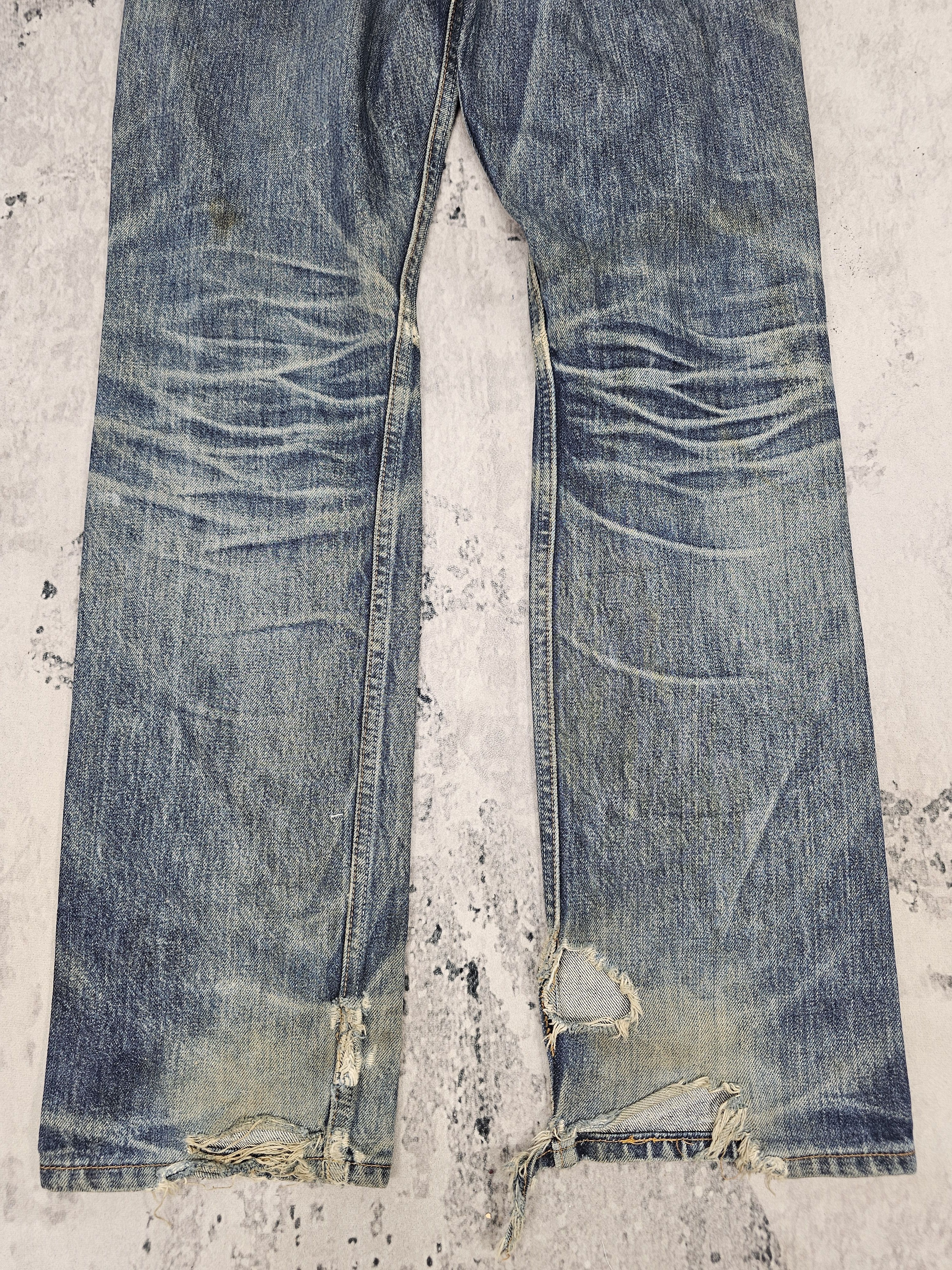 Levi's Vintage Clothing Vtg 90'S LEVIS 501 Distressed Stone Wash Blue Jeans L0521 Size US 31 - 4 Thumbnail