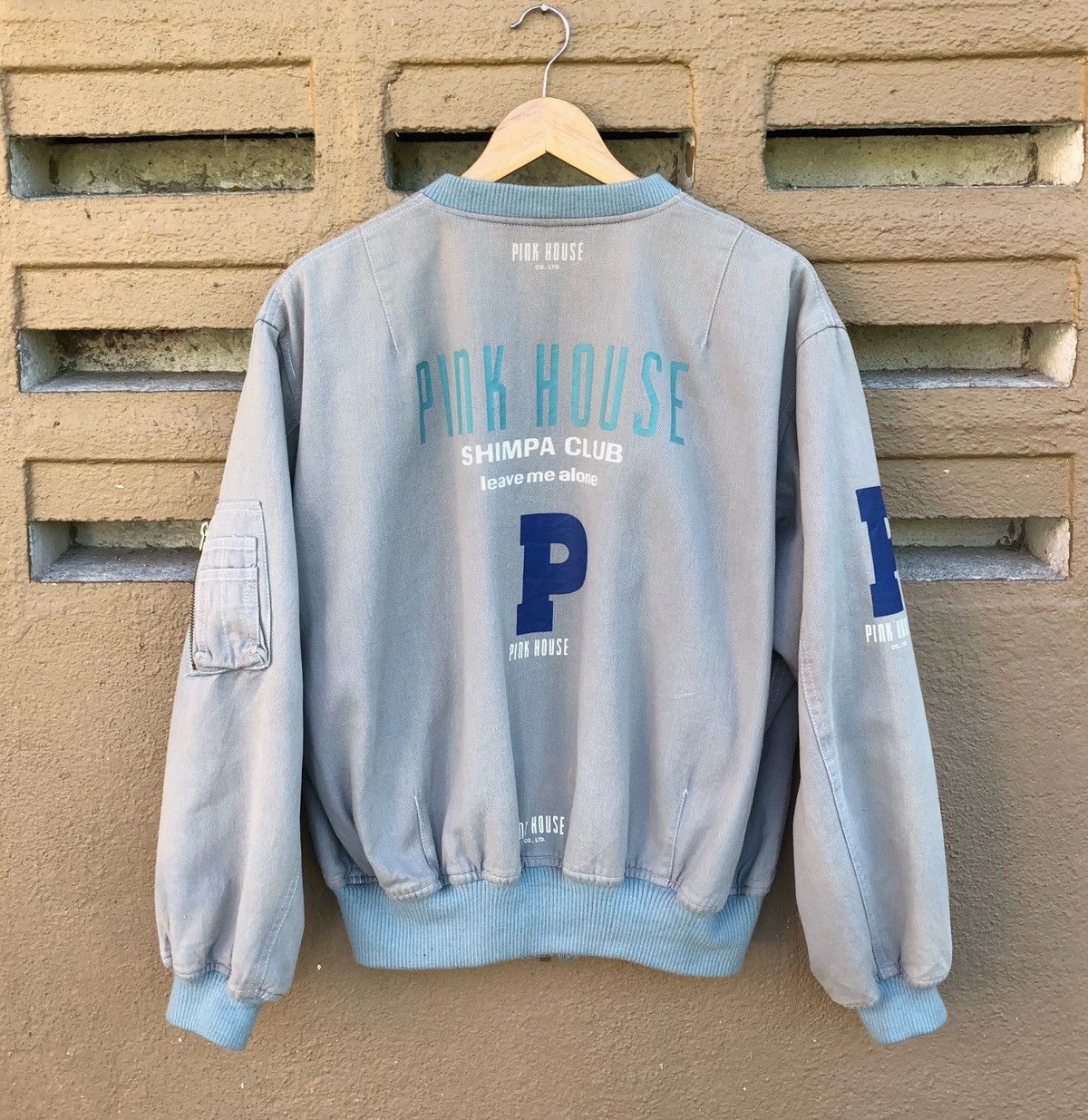 Vintage Vintage Pink House Sun Faded Bomber Jacket Size US M / EU 48-50 / 2 - 3 Thumbnail