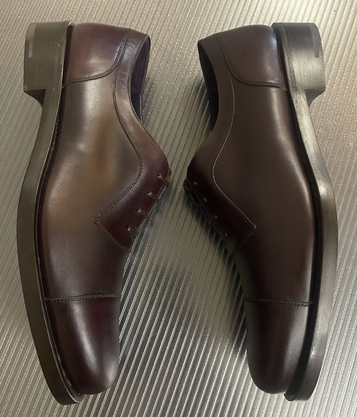 Salvatore Ferragamo Ferragamo 🇮🇹 berry Salviatino cap toe oxfords 12 D NEW Size US 12 / EU 45 - 4 Thumbnail