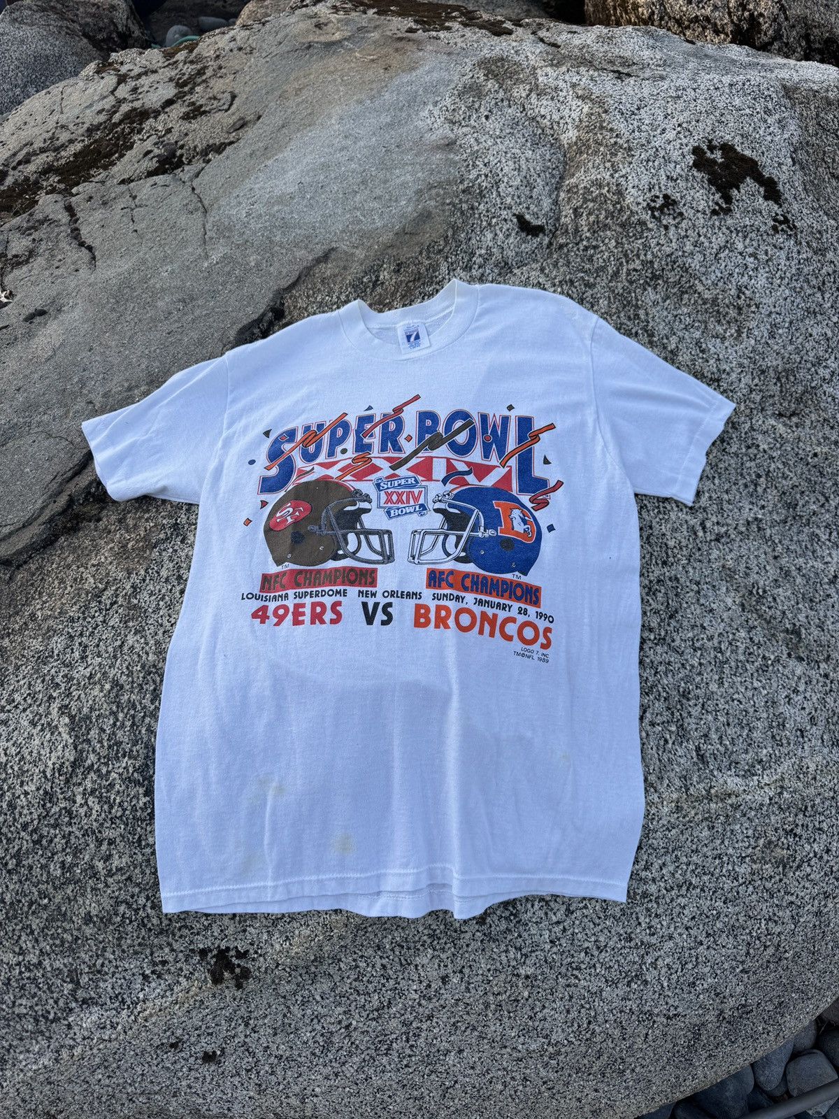 Logo 7 Vintage 1990 SuperBowl Tee Size US L / EU 52-54 / 3 - 1 Thumbnail