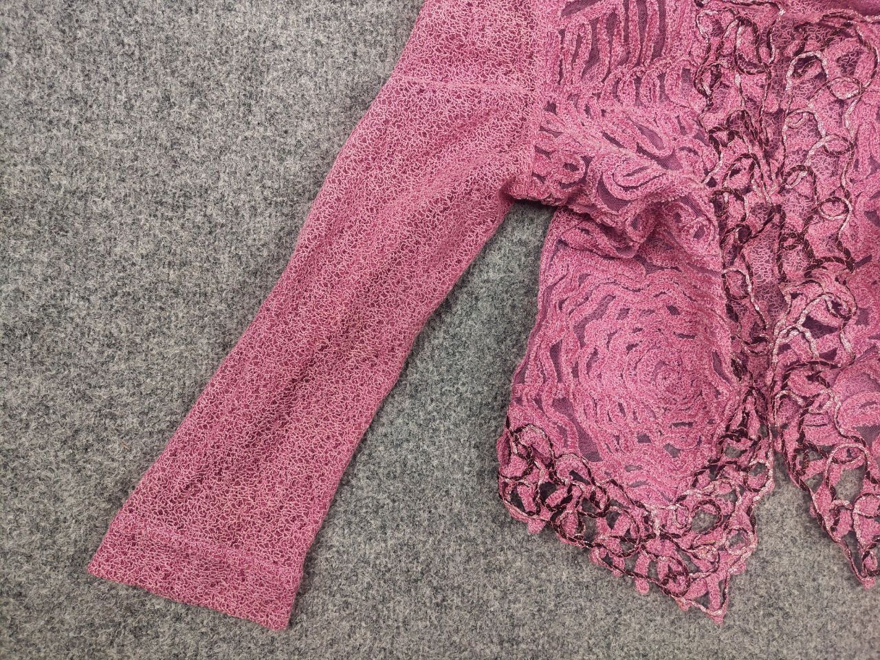 Vintage Save the Queen Pink Blazer jacket decorative lace elements Size S / US 4 / IT 40 - 3 Thumbnail