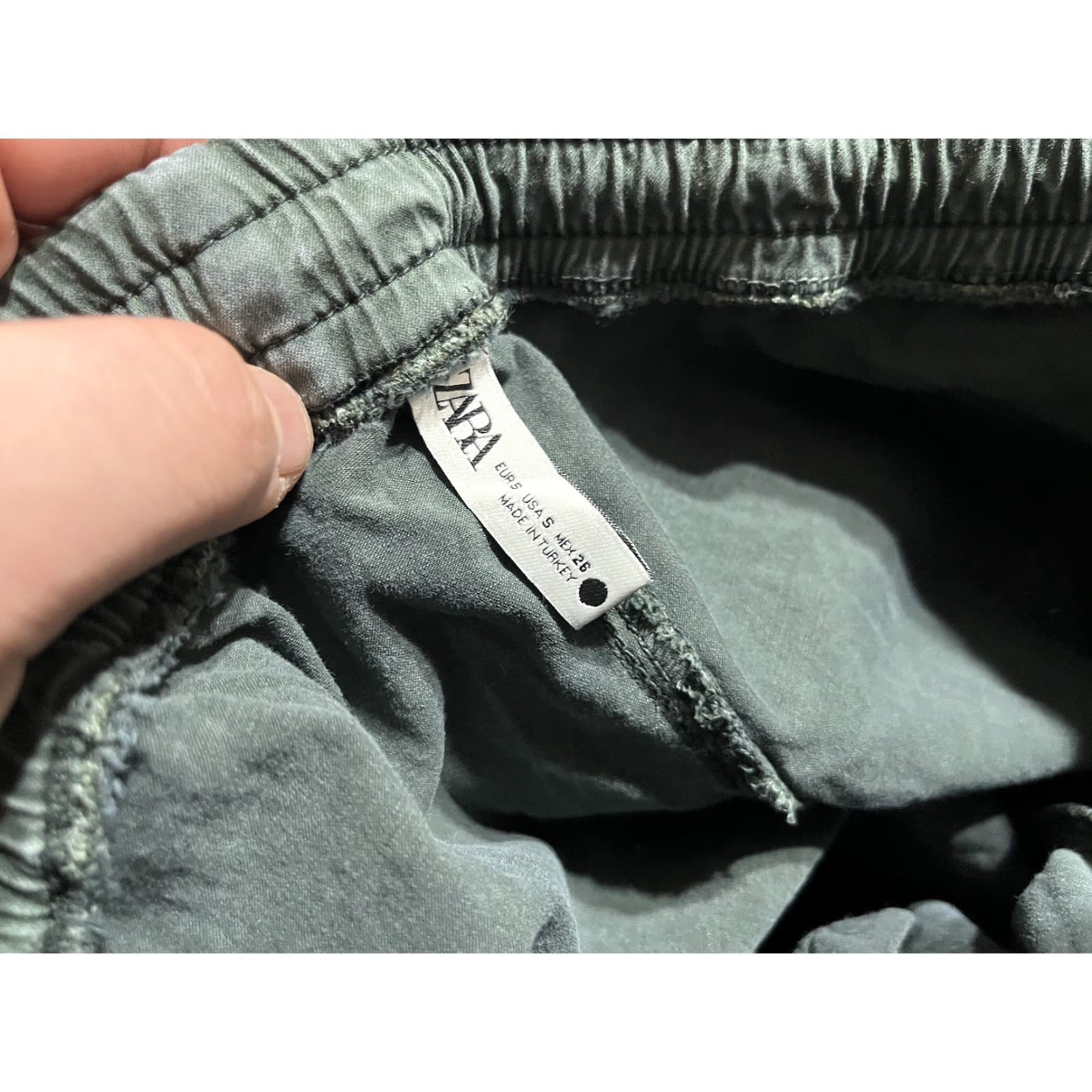 Zara ZARA Women’s Jogger Pants Size Small Elastic Waist Green Chino Size 28" / US 6 / IT 42 - 5 Thumbnail