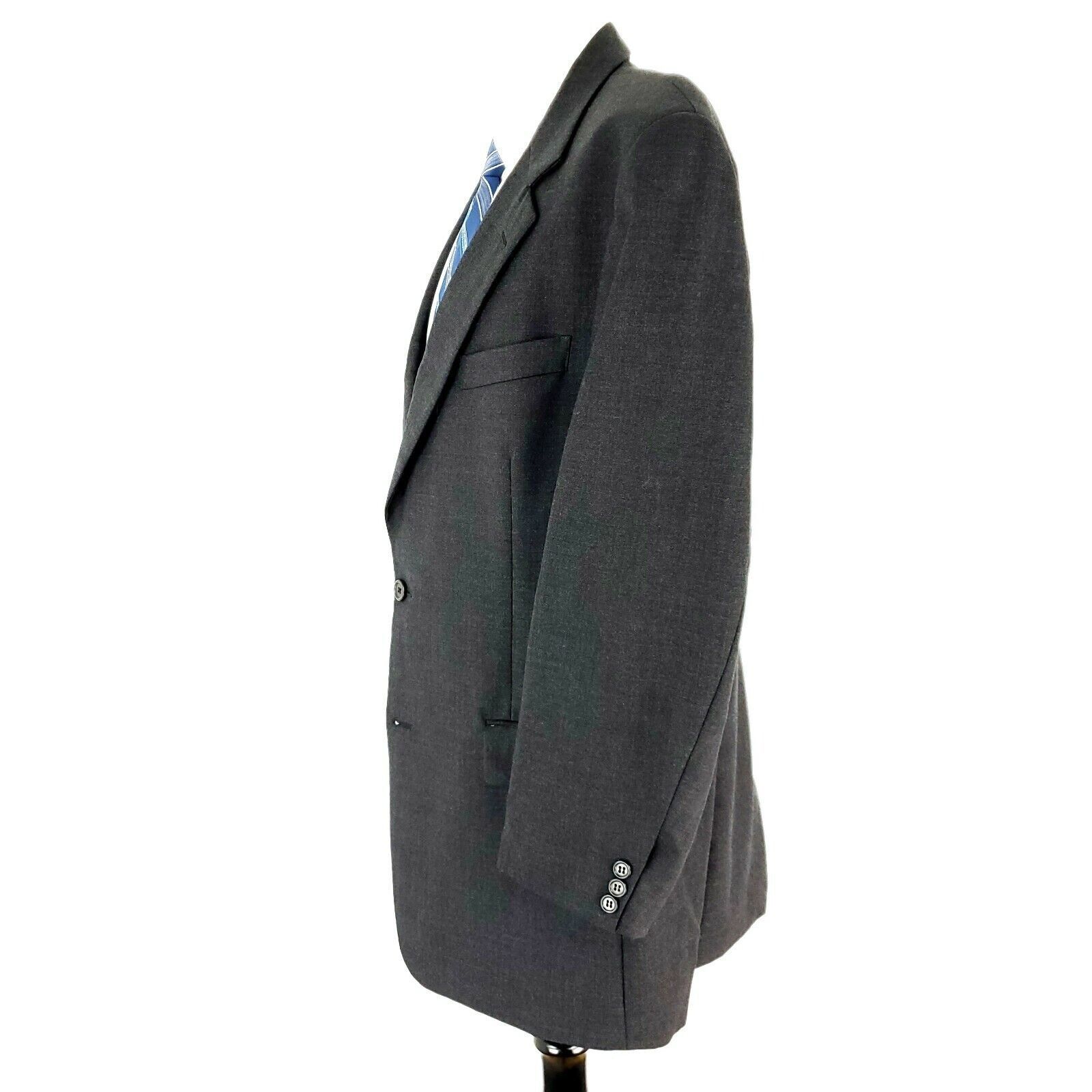 Joseph Abboud Joseph Abboud Heavy Wool 2 Button Blazer 42L Gray Sport Coat Size 42L - 5 Thumbnail
