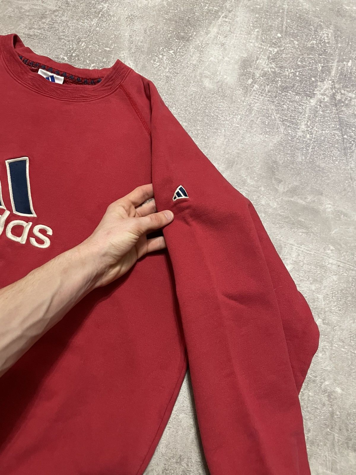 Adidas × Vintage Vintage Adidas Big Embroider Logo Boxy Baggy Sweatshirt 90s Size US L / EU 52-54 / 3 - 7 Thumbnail