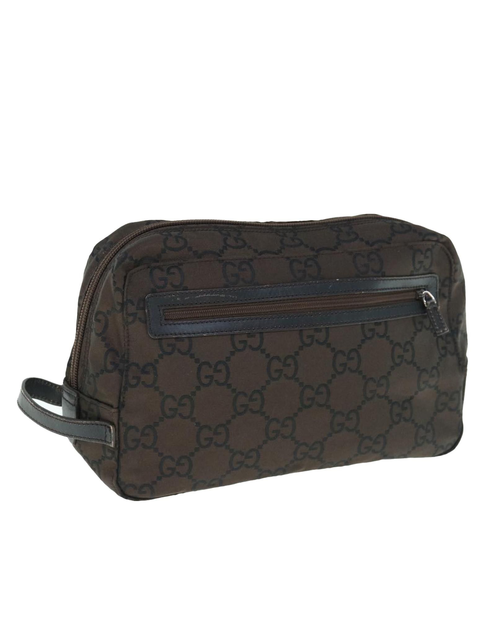 image of Gucci Gg Canvas Clutch Bag - Dark Brown, Women's
