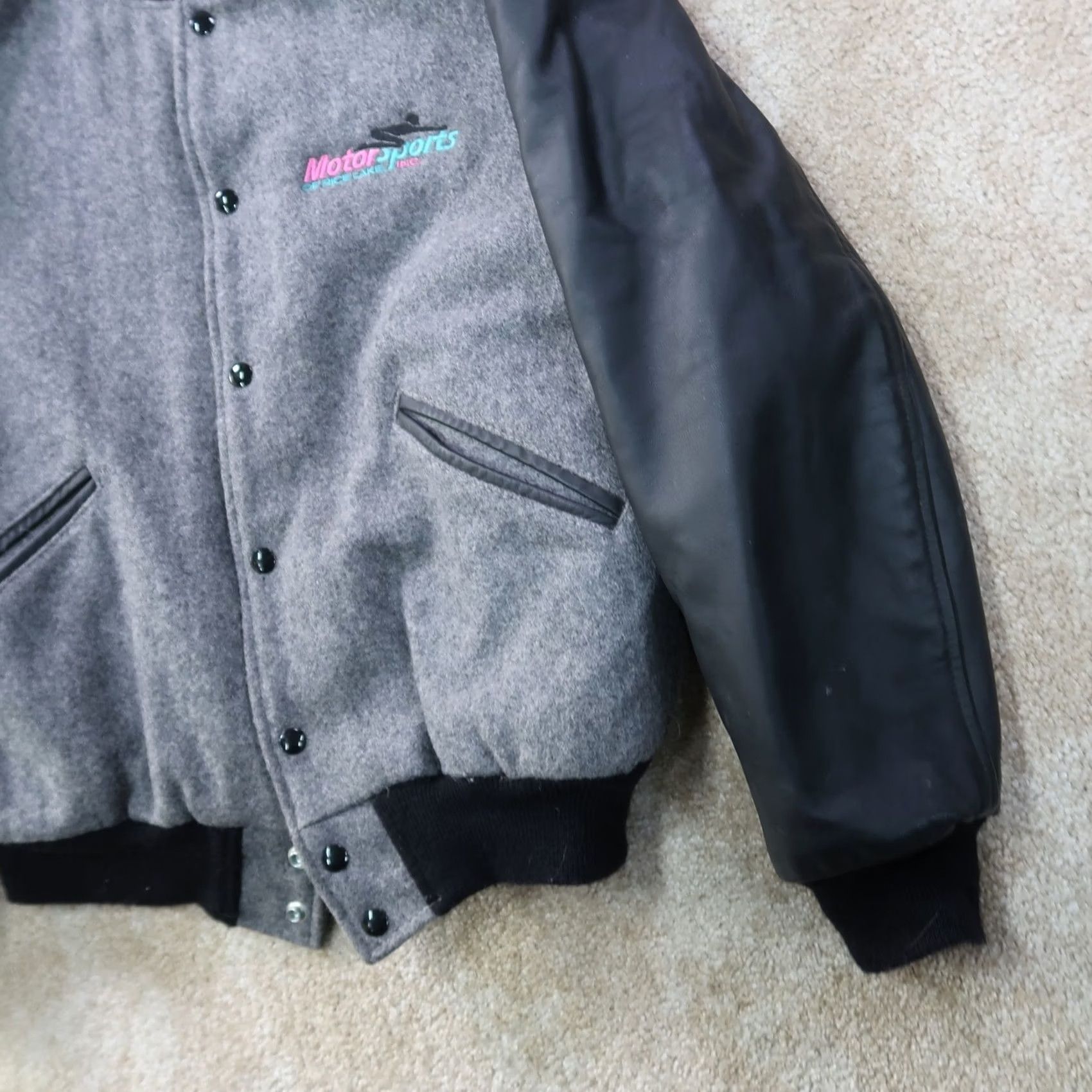 Vintage VINTAGE Butwin Varsity Jacket gray Black Leather Wool Body Jacket Men's Medium Size US M / EU 48-50 / 2 - 7 Thumbnail