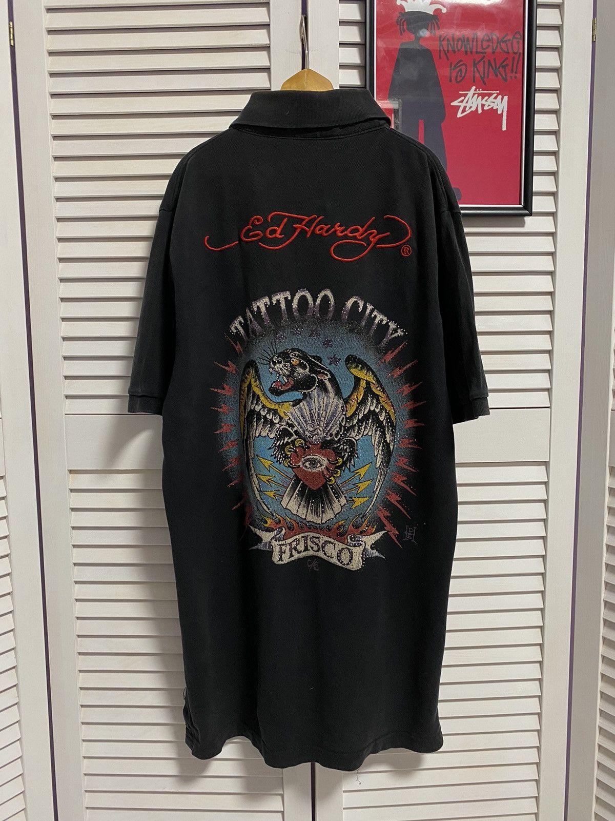 Christian Audigier Vintage Polo Shirt Ed Hardy Tattoo Graphic XXL Very Length Size US XL / EU 56 / 4 - 1 Thumbnail