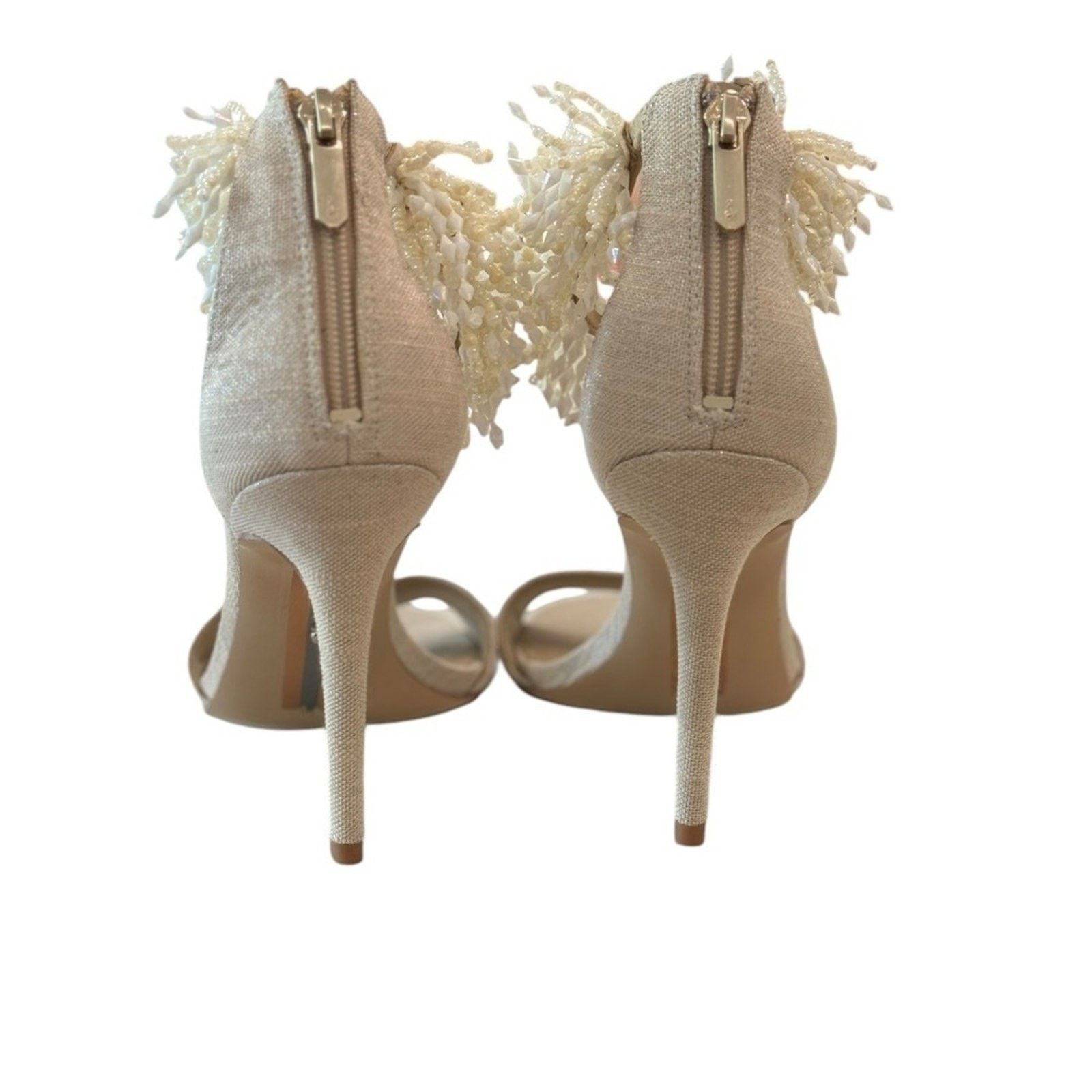 Sam Edelman Sam Edelman Gillie Sand Linen Beaded Heels Womens Size 8 Size US 8 / IT 38 - 13 Thumbnail