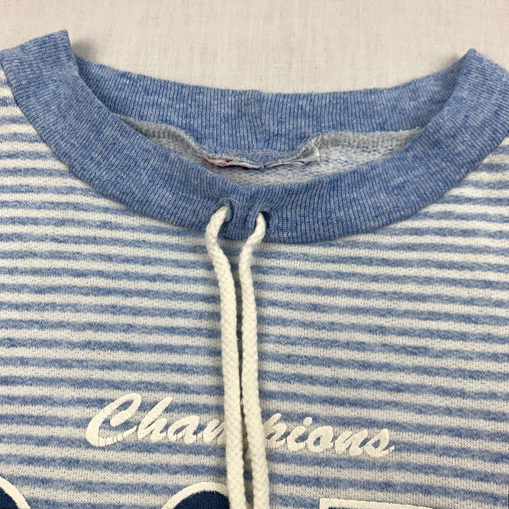 Vintage VINTAGE Sweatshirt Adult Small Blue Striped Drawstring Pullover 90s Beach Mens Size US S / EU 44-46 / 1 - 3 Thumbnail