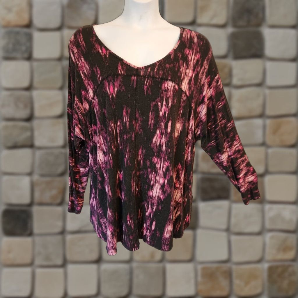 Cynthia Rowley Cynthia Rowley Tunic Top Blouse - Multicolor Long Sleeve V-Neck 3X Women Casual Size XXL / US 16-18 / IT 52-54 - 1 Thumbnail