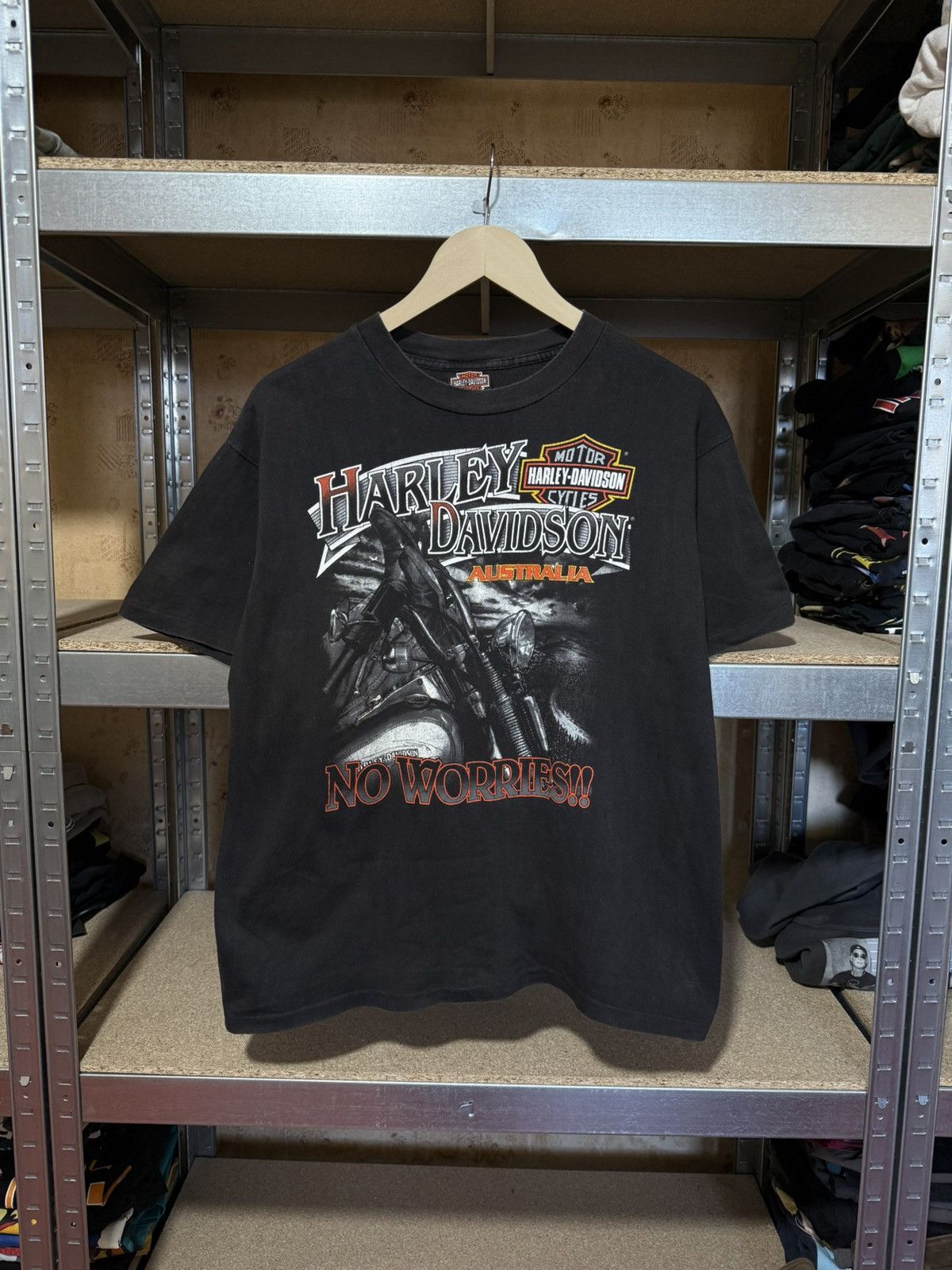 Harley Davidson × Vintage Vintage 90’s Harley Davidson No Worries Australia Bike Tee Size US L / EU 52-54 / 3 - 1 Thumbnail