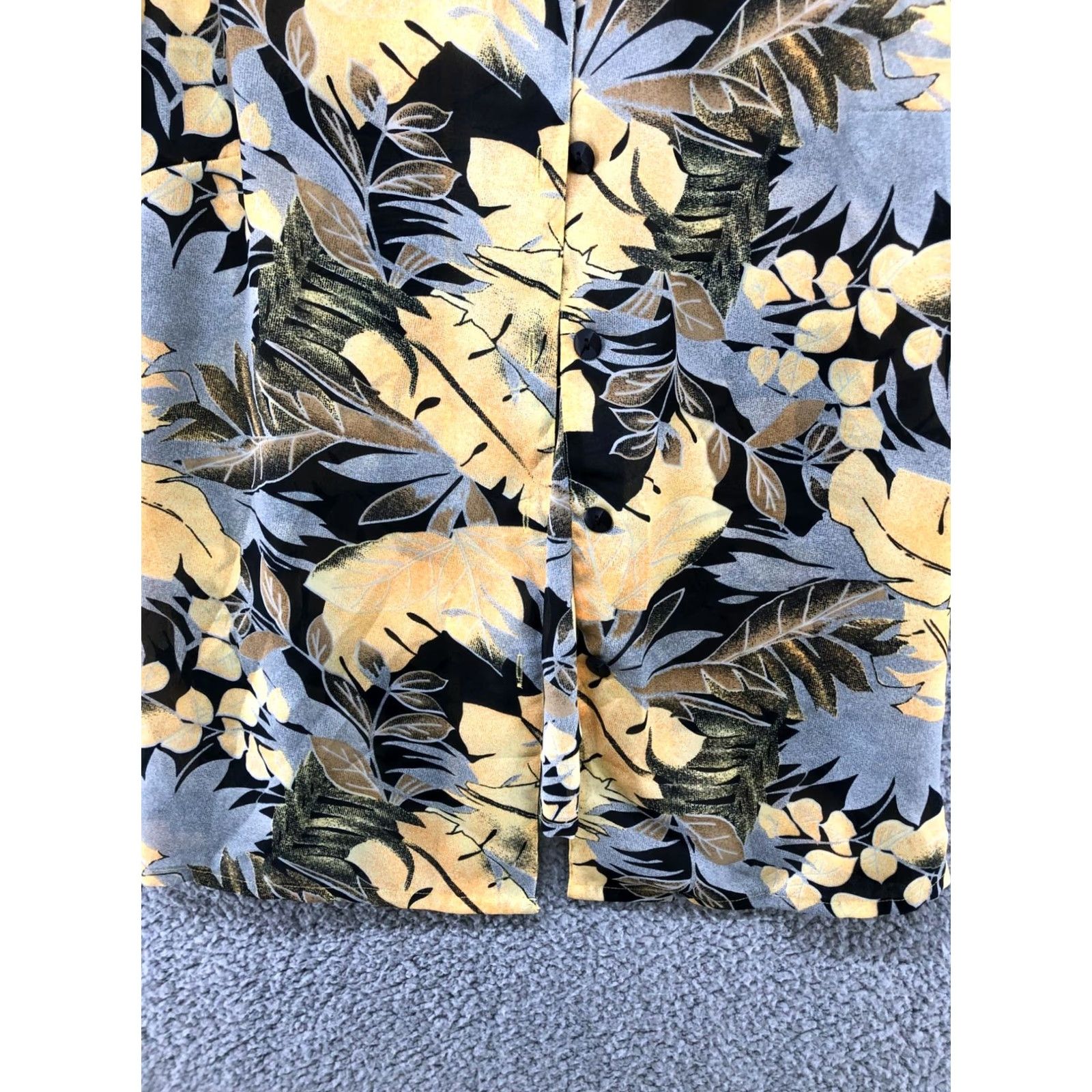 Vintage VINTAGE Hawaiian Shirt Womens XL Yellow Black Floral 1/2 Sleeve Hippie Shirt Size XL / US 12-14 / IT 48-50 - 4 Thumbnail