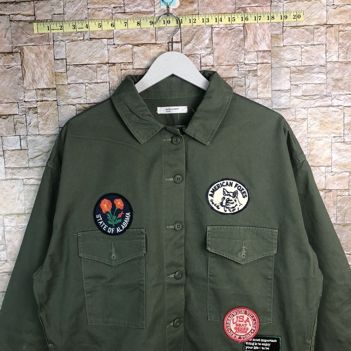 Japanese Brand Back Number Green military jacket #A184 Size US L / EU 52-54 / 3 - 2 Thumbnail