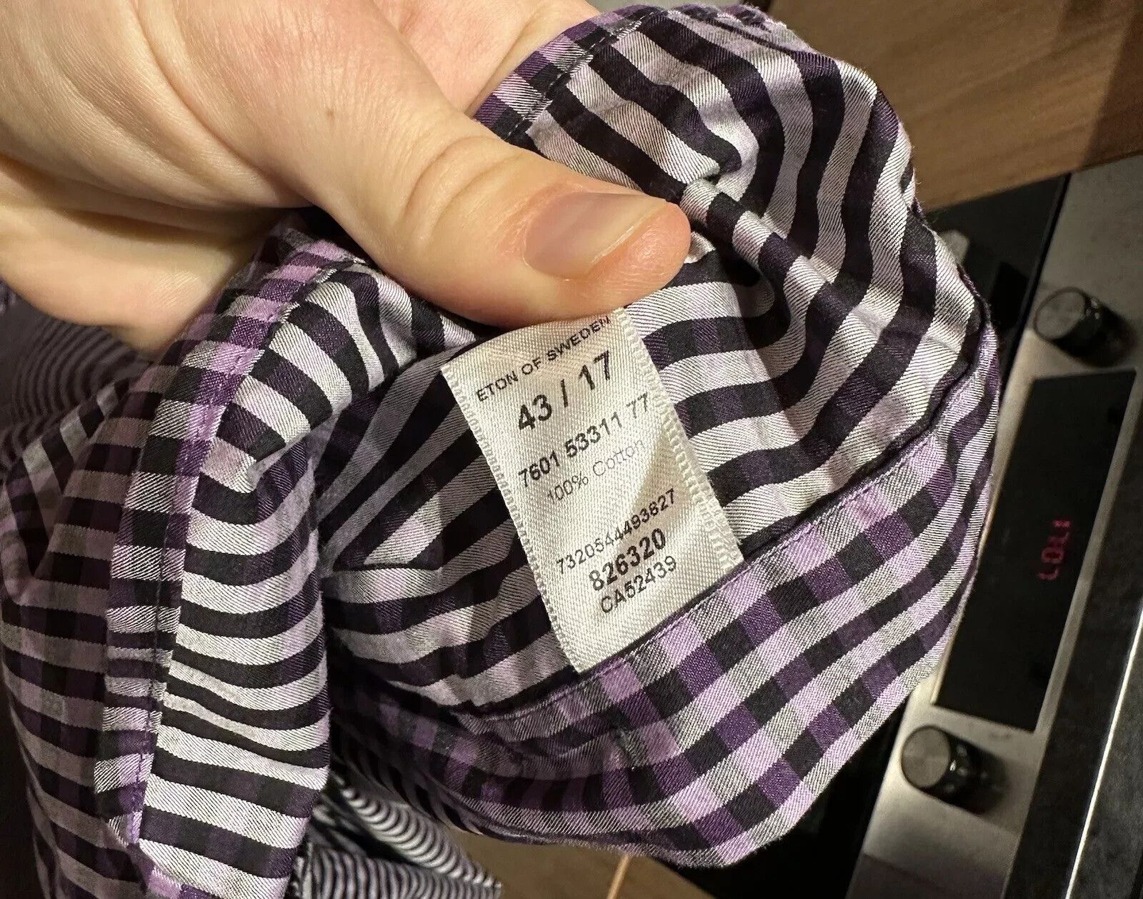Eton ETON Mens Long Sleeve Multicolor Purple Dress Shirt 17 43 Size US XL / EU 56 / 4 - 9 Thumbnail