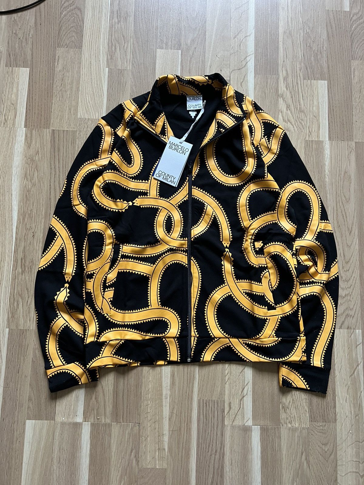 Marcelo Burlon Marcelo Burlon track zip up jacked snake gold luxury Size US M / EU 48-50 / 2 - 1 Thumbnail