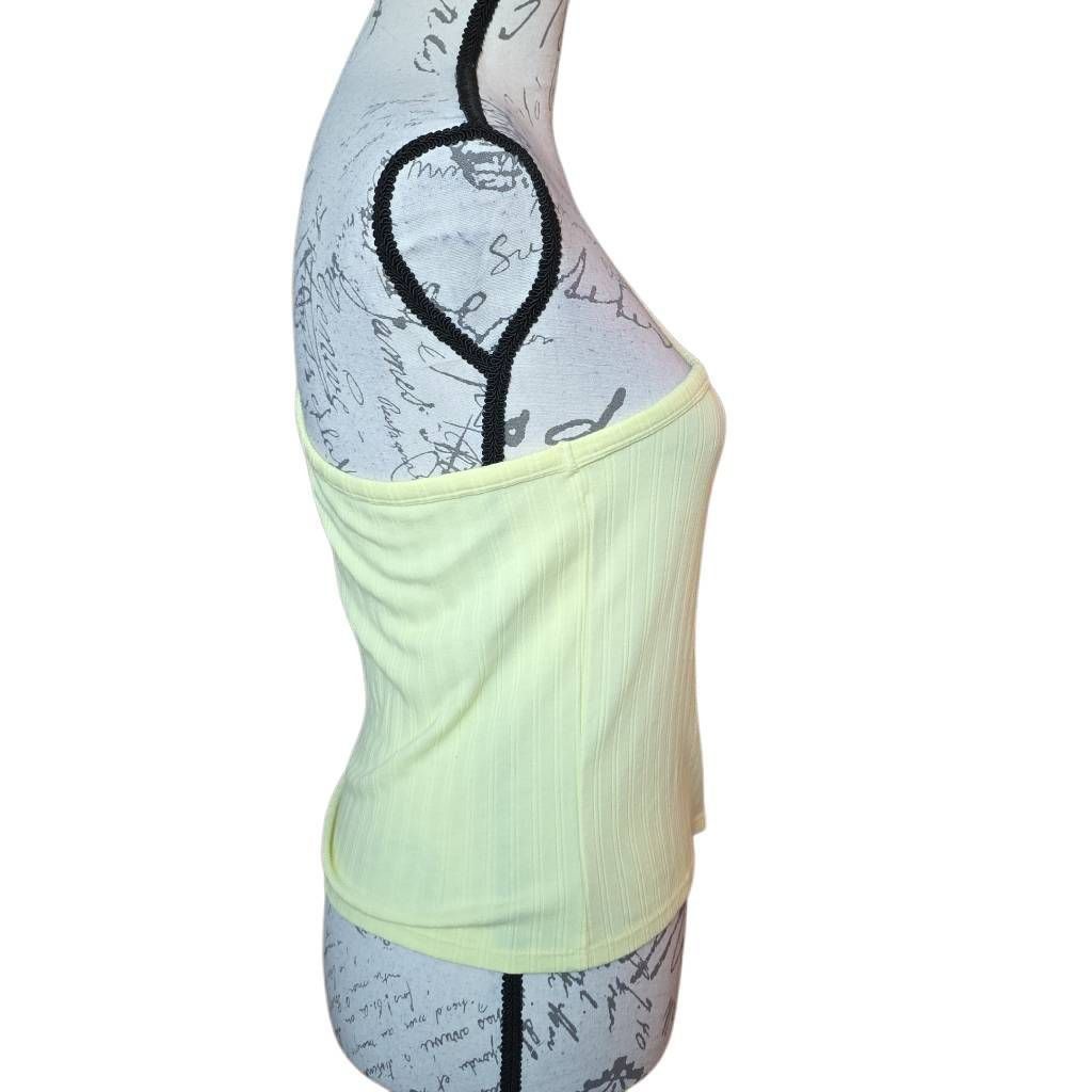 American Eagle Outfitters American Eagle Women's Sz Large Yellow Ribbed One Shoulder T Size L / US 10 / IT 46 - 6 Thumbnail