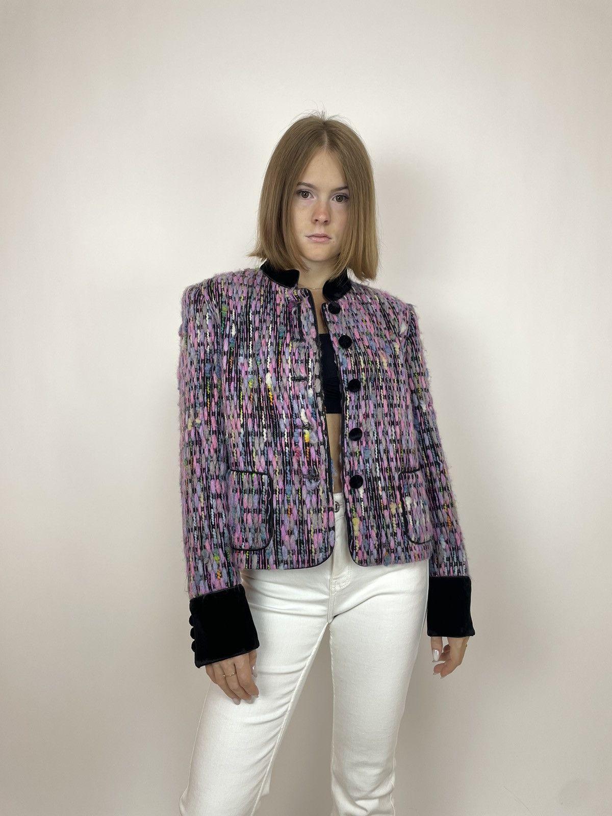Vintage BARBARA LOHMANN COUTURE Blazer Angora/Cashmere/Silk size 36 Size XS / US 0-2 / IT 36-38 - 7 Thumbnail