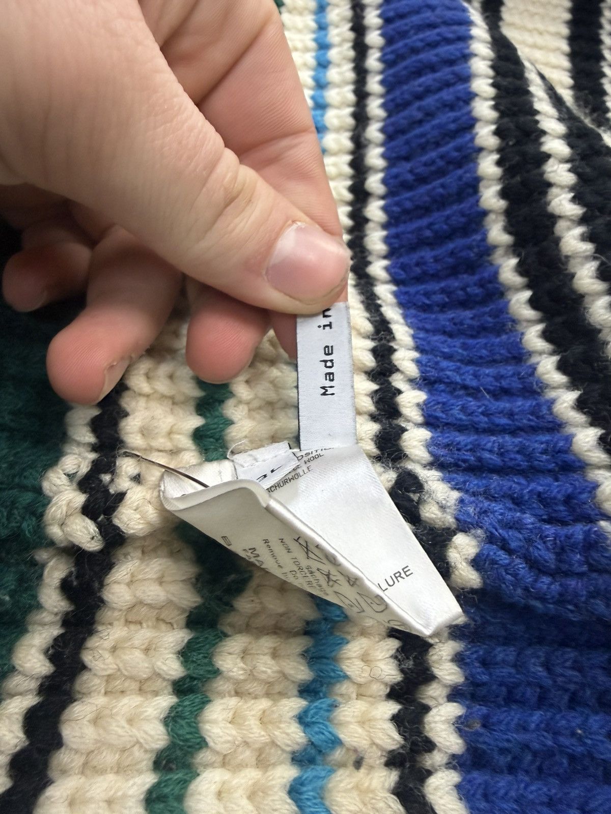Balenciaga VINTAGE BALENCIAGA STRIPED HEAVY KNIT HOODED SWEATER 2007 Size XS / US 0-2 / IT 36-38 - 23 Thumbnail