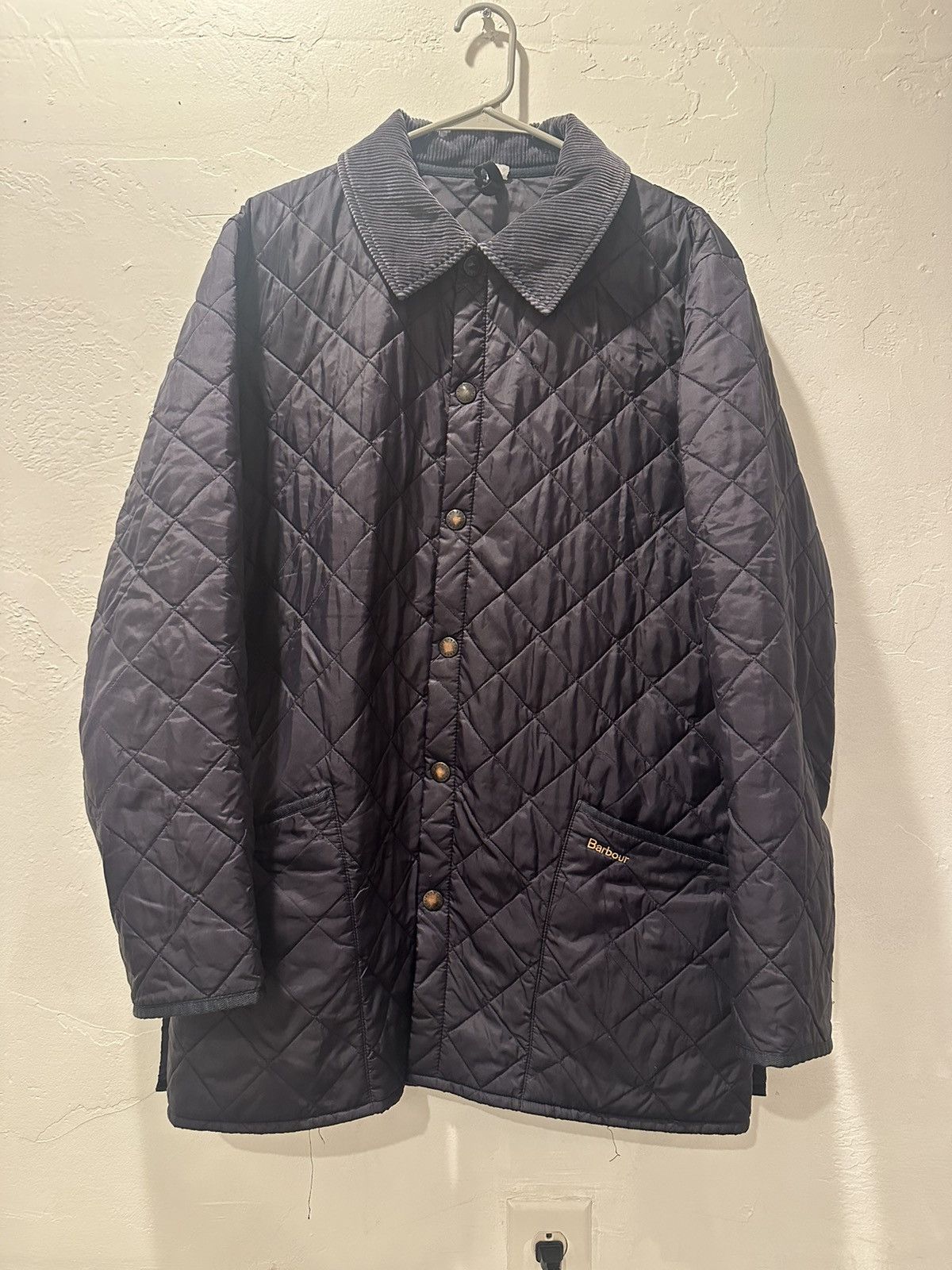 Barbour × Vintage Navy Blue Quilted Light Jacket Size US L / EU 52-54 / 3 - 1 Thumbnail