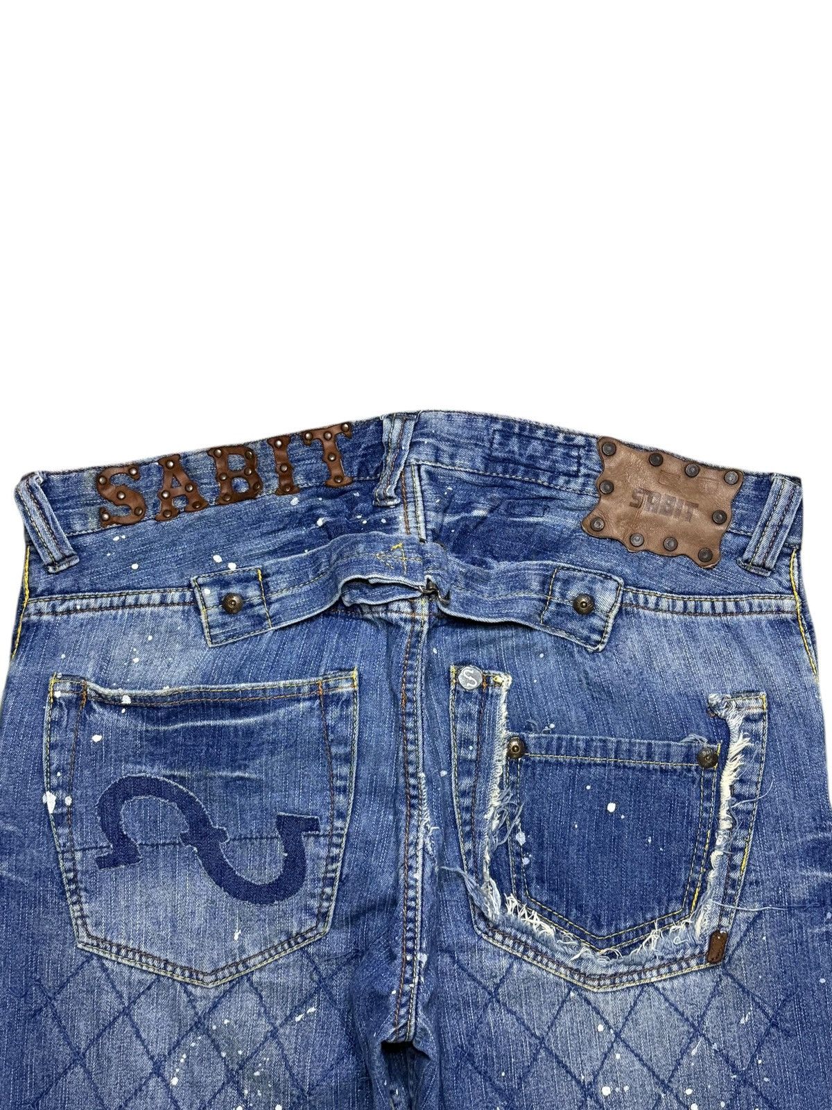 Japanese Brand Vintage Japanese Brand Bleach Paint Embroidery Baggy Jeans Size US 36 / EU 52 - 8 Thumbnail