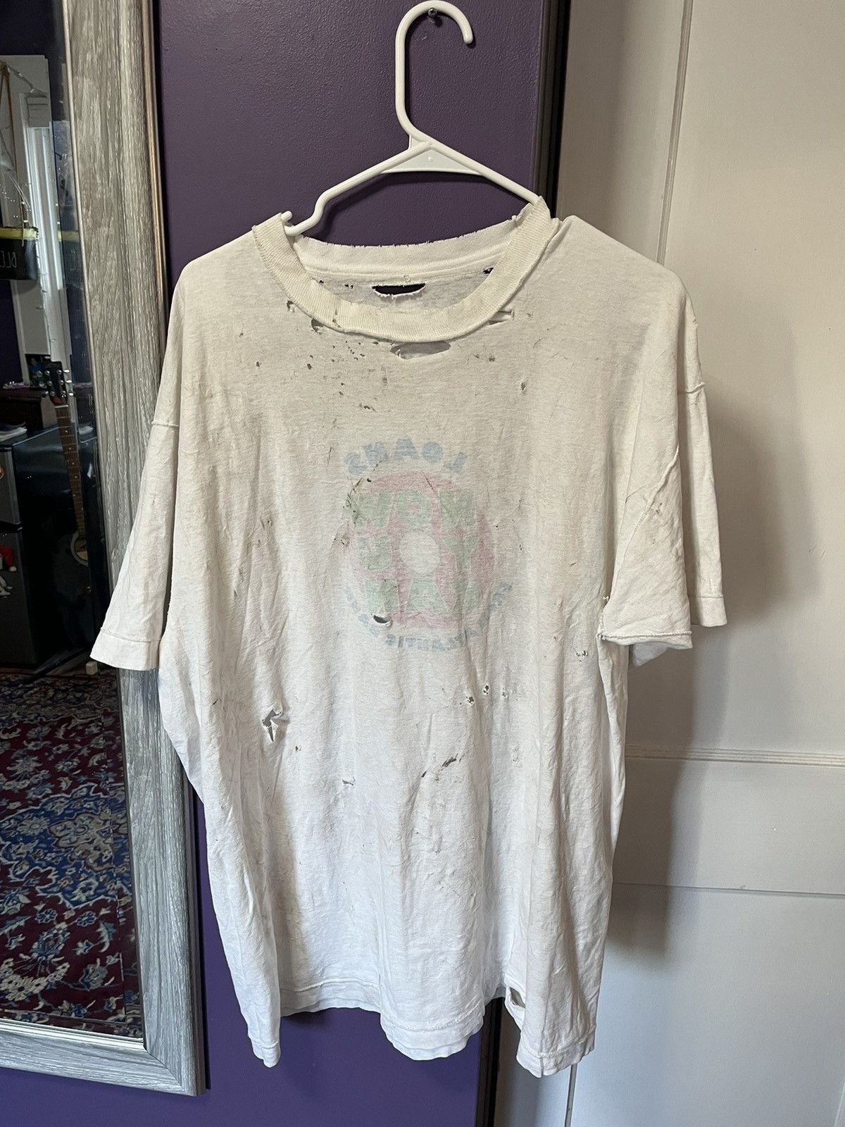 Unsound Rags “Place Beyond The Pines” Distressed Single Stitch White Tee Size US XL / EU 56 / 4 - 13 Thumbnail