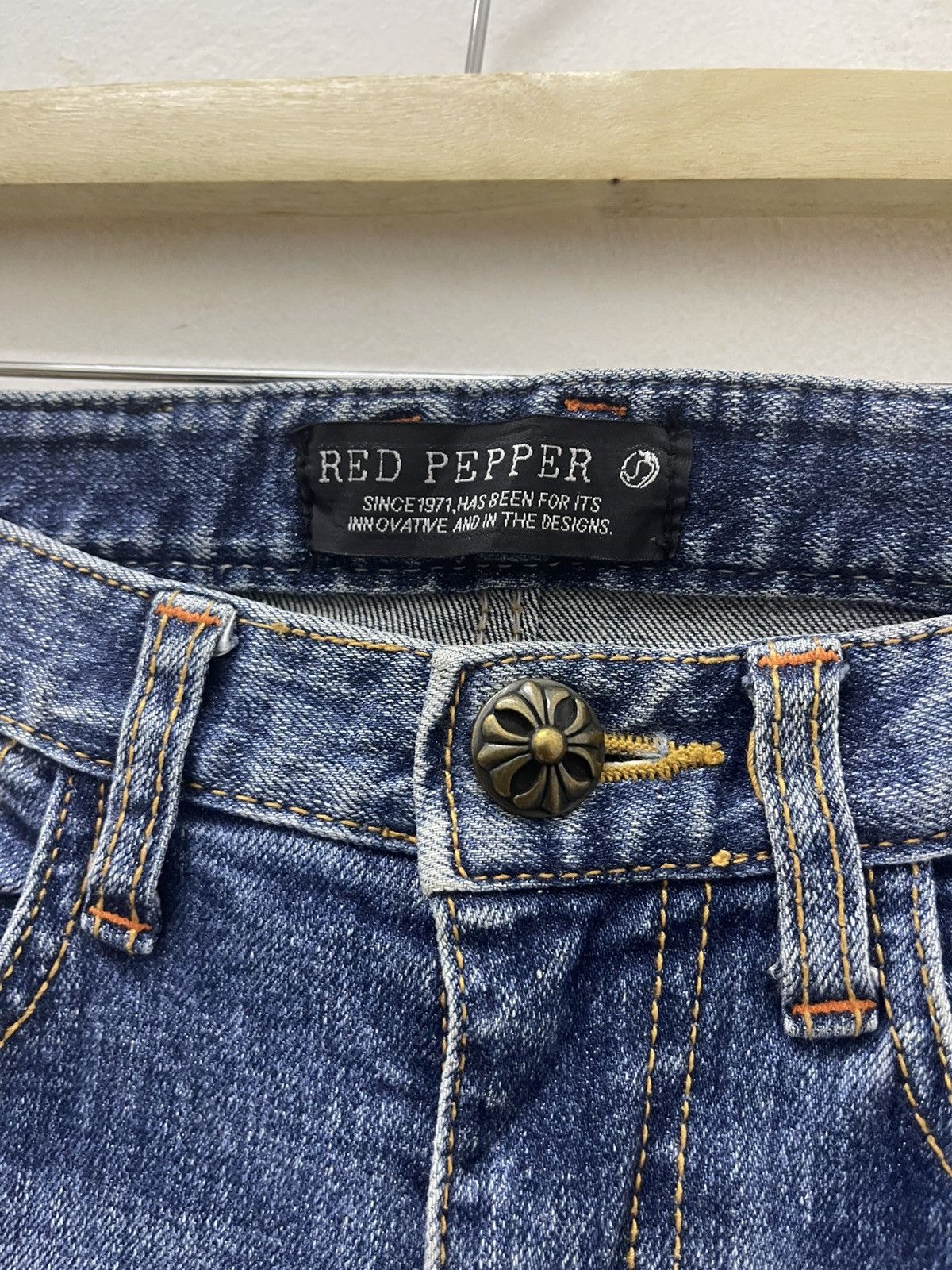 Japanese Brand Rare Vintage RED PEPPER Japan X Chrome Hearts Cross Patch Size US 26 / EU 42 - 9 Thumbnail