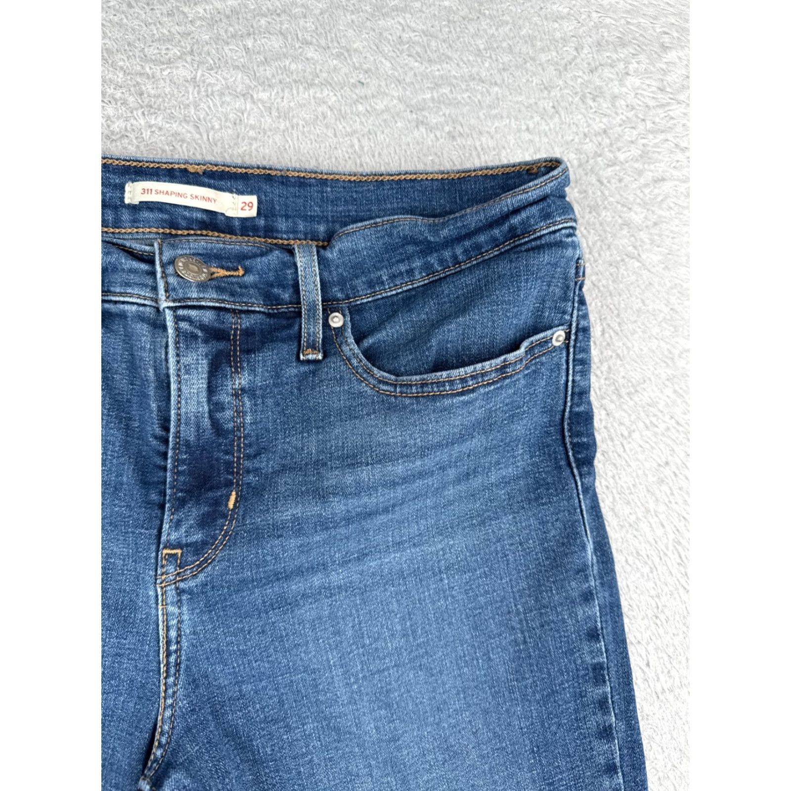 Levi's Levi's Shorts Women 29 Blue Cut Off 514 Medium Wash Cotton Blend Zip Fly 29x7 Size 29" - 5 Thumbnail