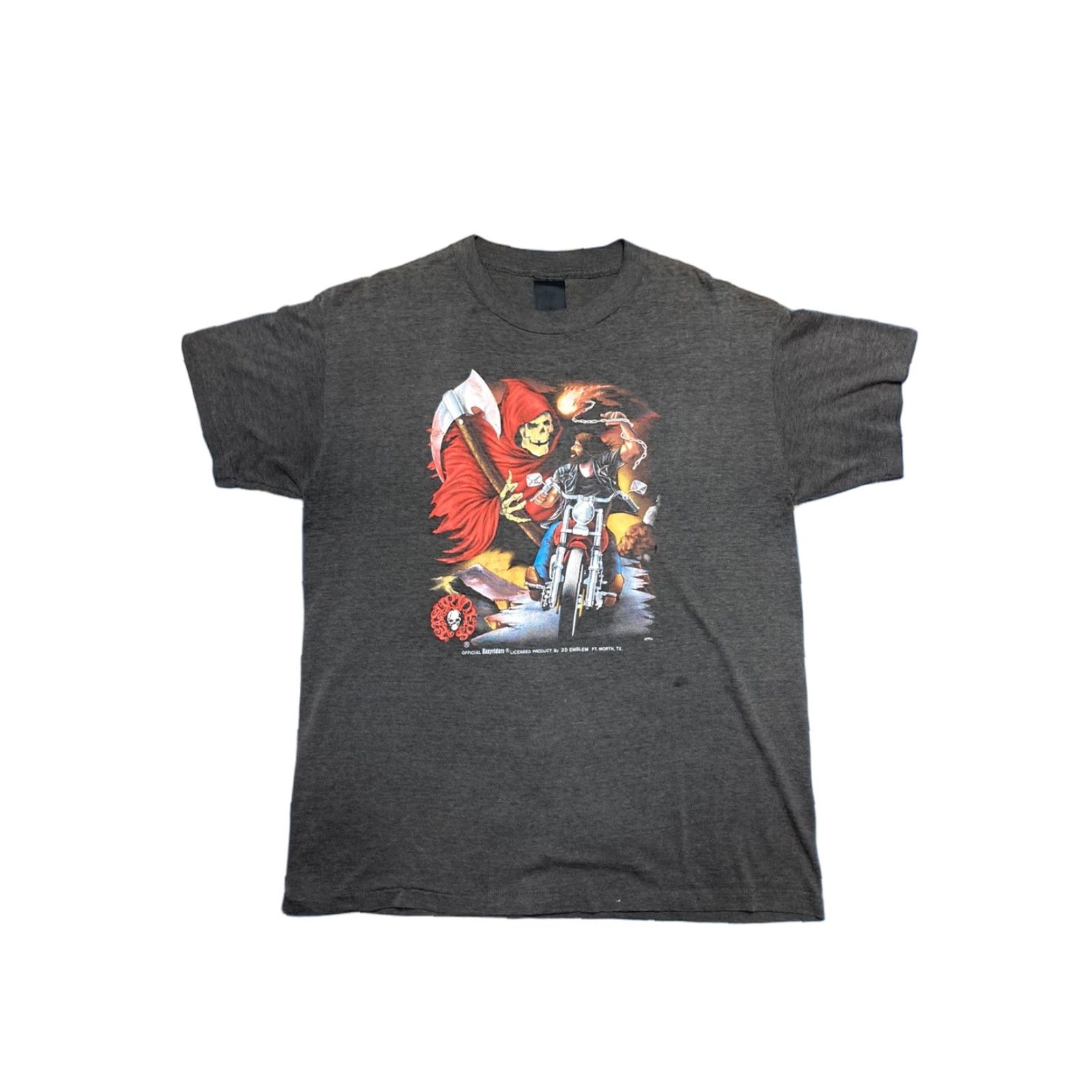 Harley Davidson VINTAGE Harley-Davidson T-Shirt 3D Emblem Easyriders Invitational 1989 Hells Angels LG Mens Shirt Black 3D Emblem Ang el Size US L / EU 52-54 / 3 - 1 Thumbnail