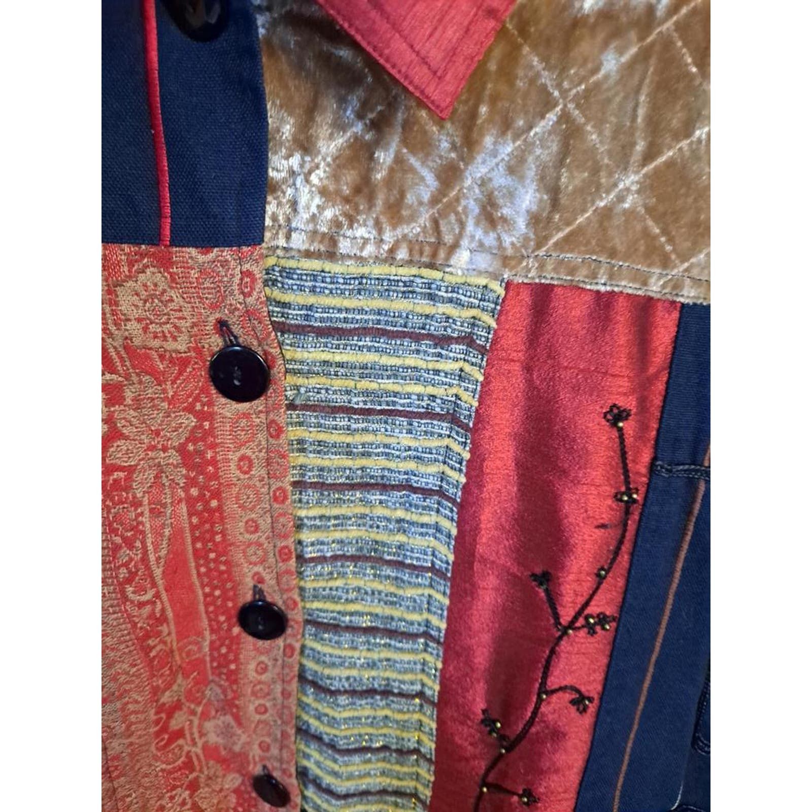 Other Sag Harbor Patchwork BOHO Lightweight‎ Jacket Size 16 Size XXL / US 16-18 / IT 52-54 - 2 Thumbnail