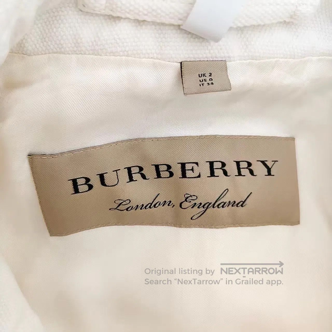 Burberry Burberry White Double Breasted Long Trench Coat| Size XXL / US 16-18 / IT 52-54 - 2 Thumbnail