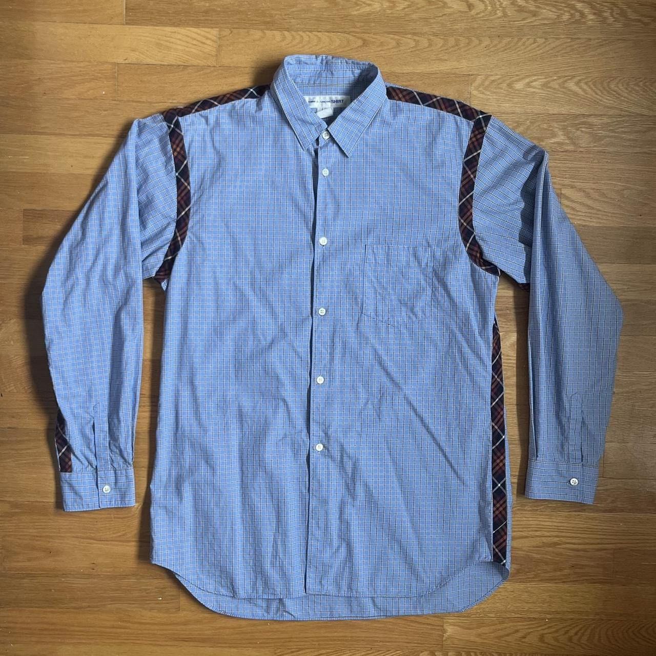 image of Comme Des Garcons Button Up Shirt in Blue, Men's (Size XL)